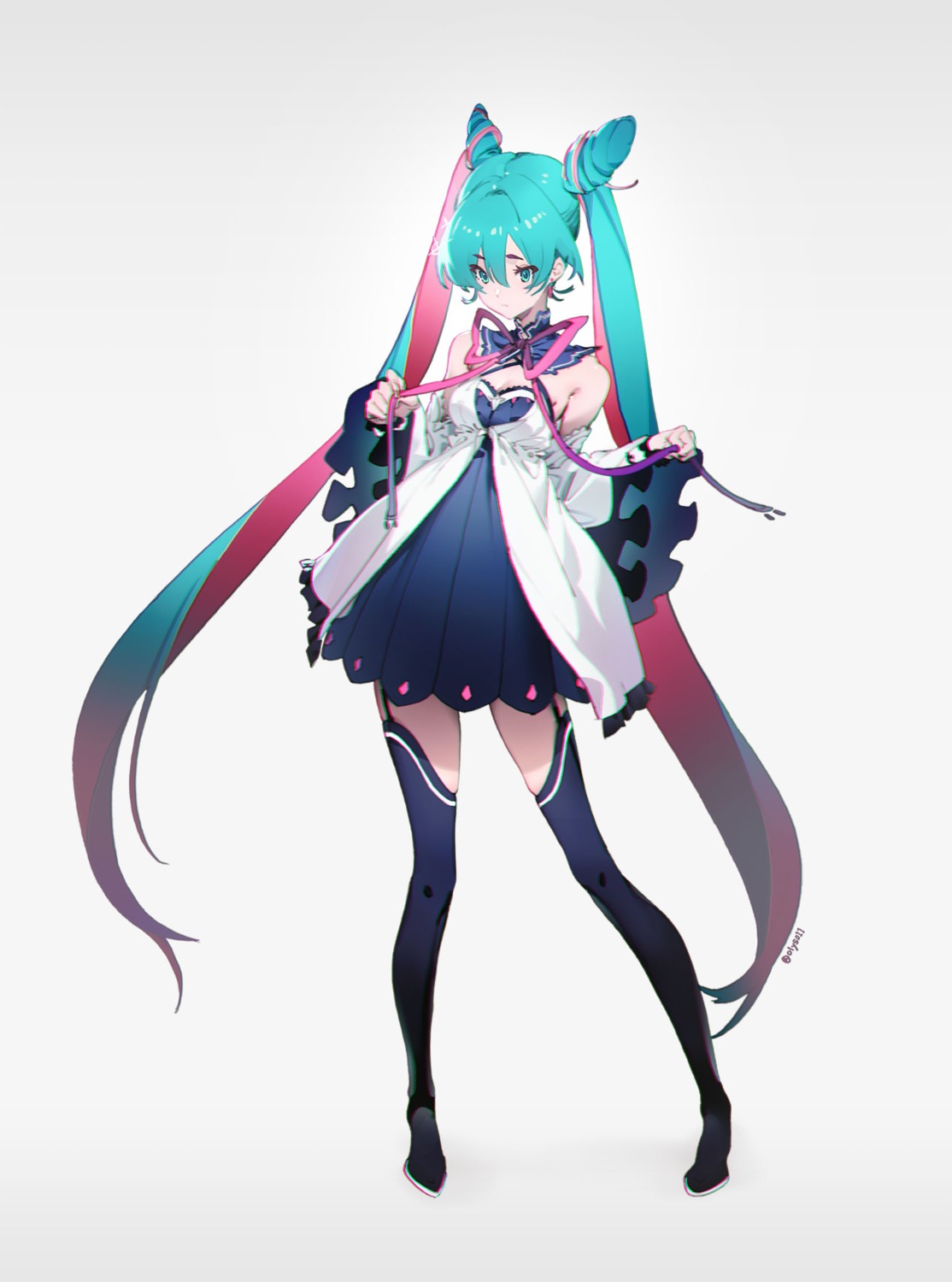 cleavage, dress, olys, stockings, thighhighs
