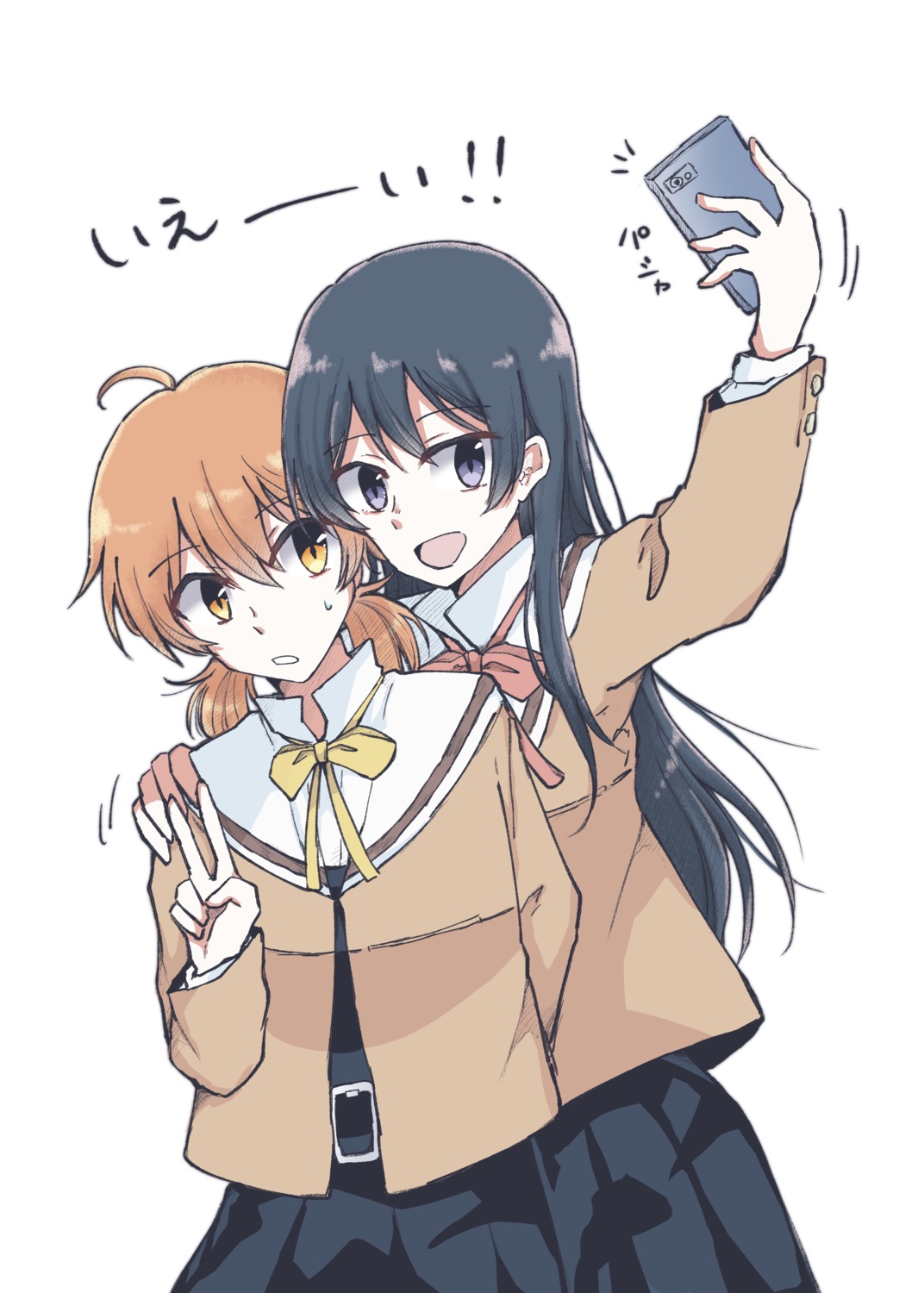 koito_yuu, nanami_touko, seifuku, selfie, yagate_kimi_ni_naru, yaichi, yuri