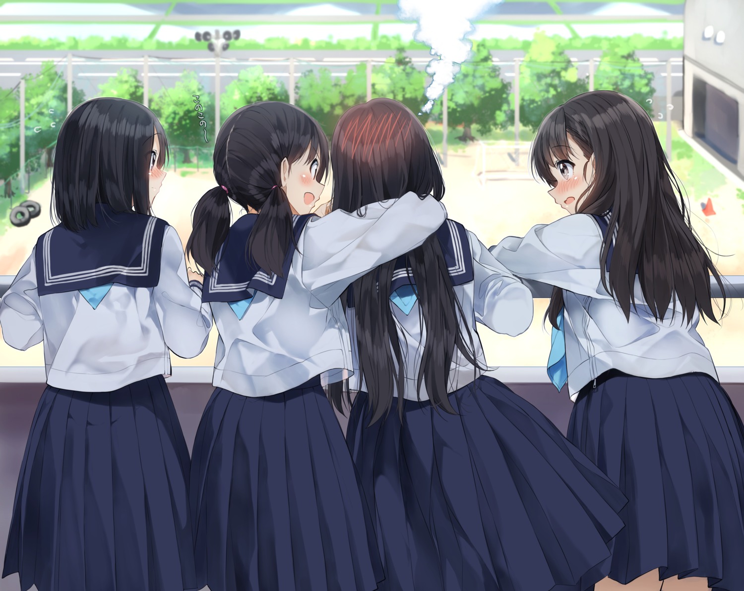 pentagon, seifuku, skirt_lift