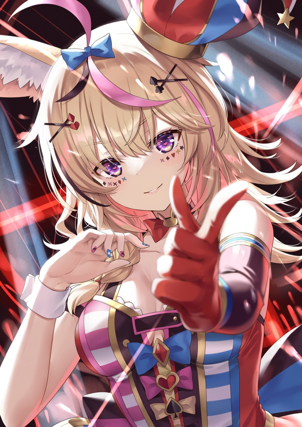 animal_ears, cleavage, dress, hololive, ks, omaru_polka
