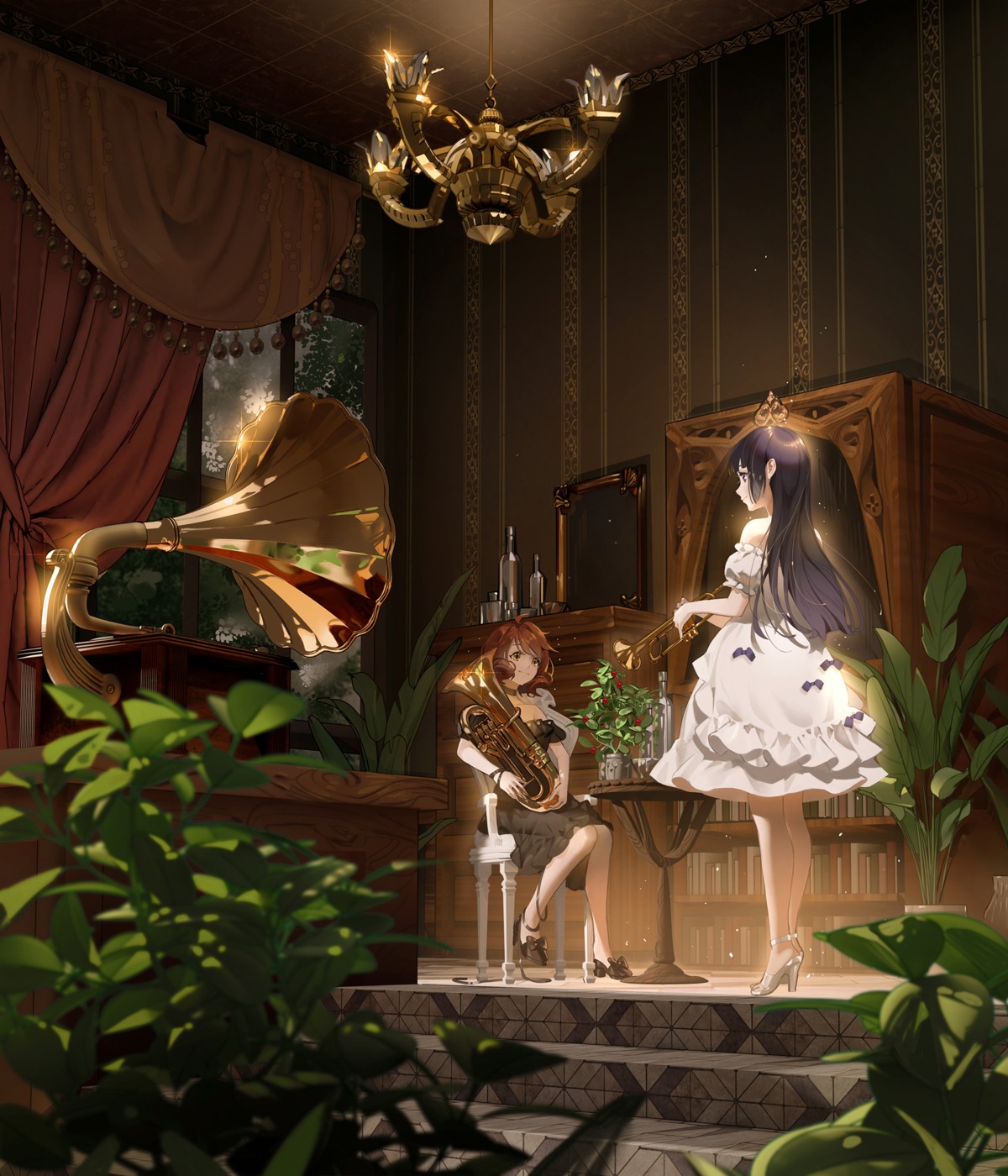 dress, heels, hibike!_euphonium, kousaka_reina, landscape, mio-muo1206, oumae_kumiko