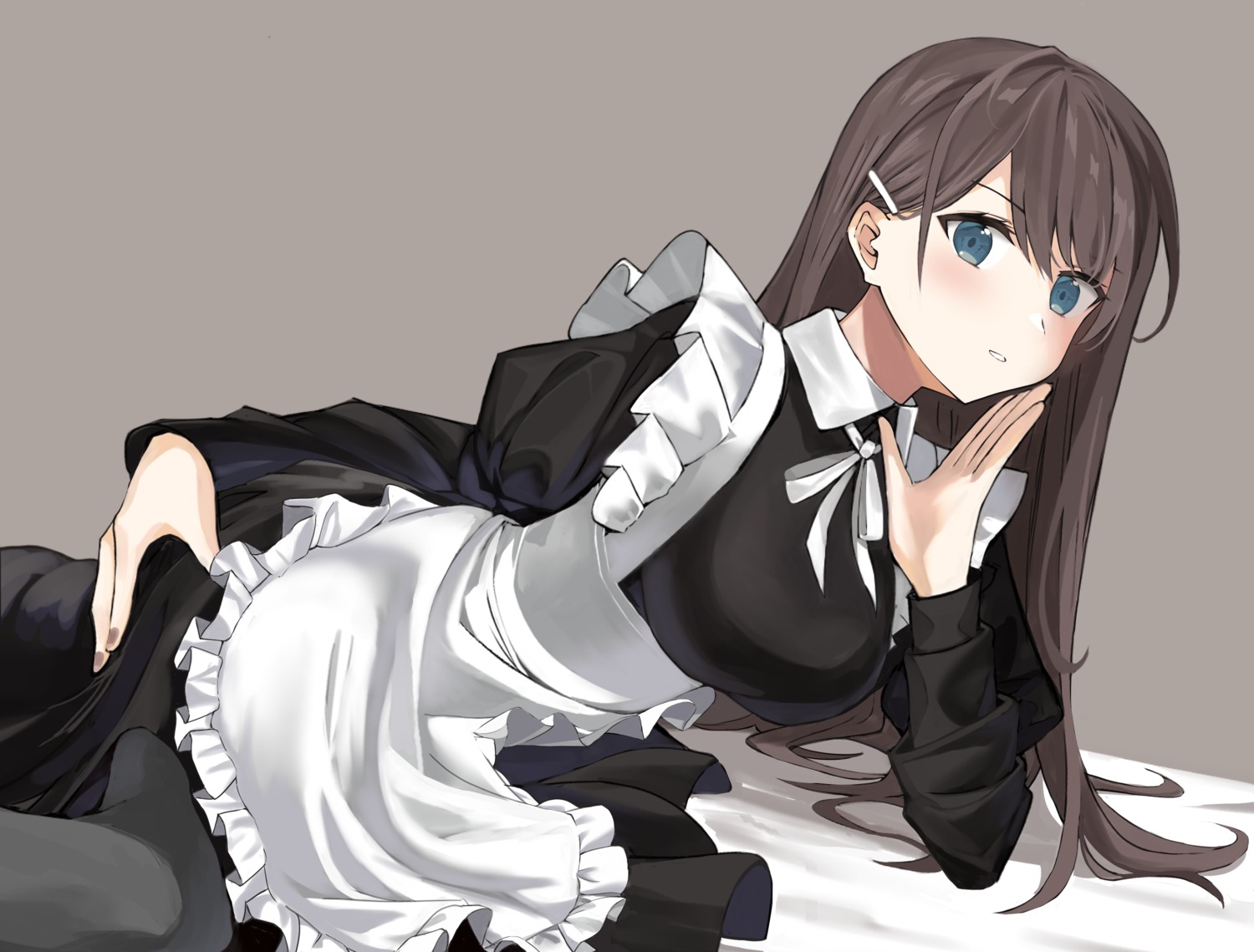 kooan, maid, pantyhose, skirt_lift