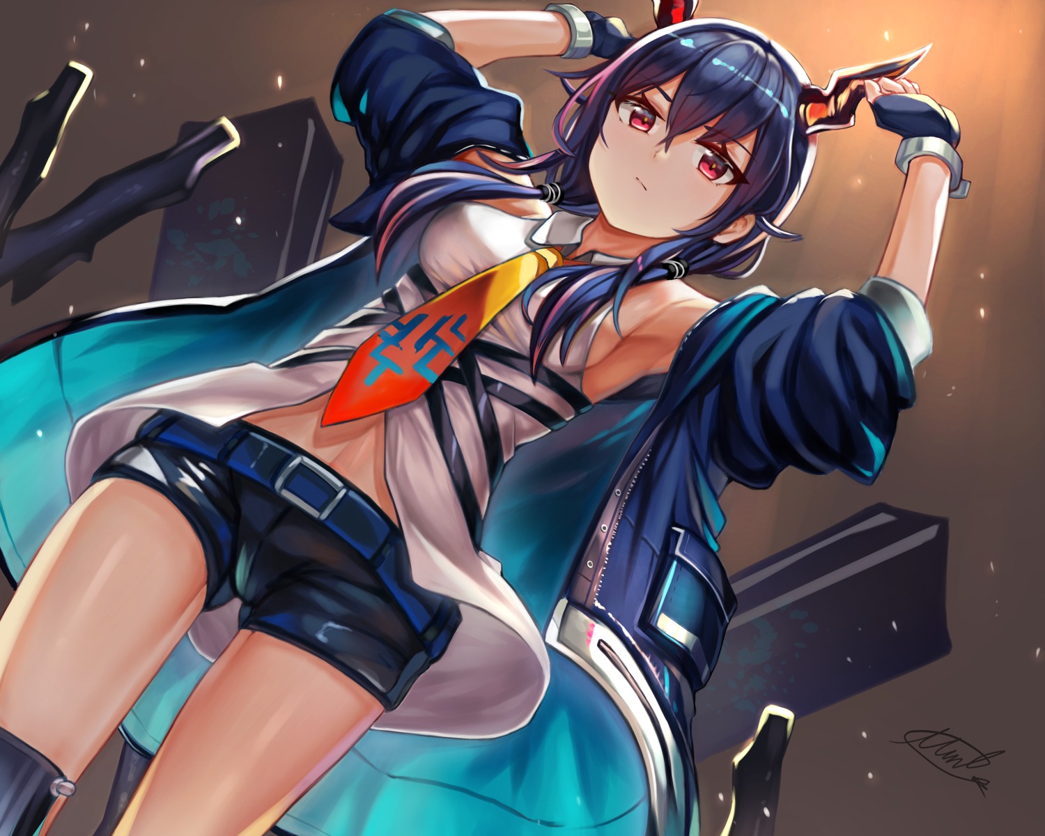 arknights, ch'en_(arknights), horns, miko_no_kamiko