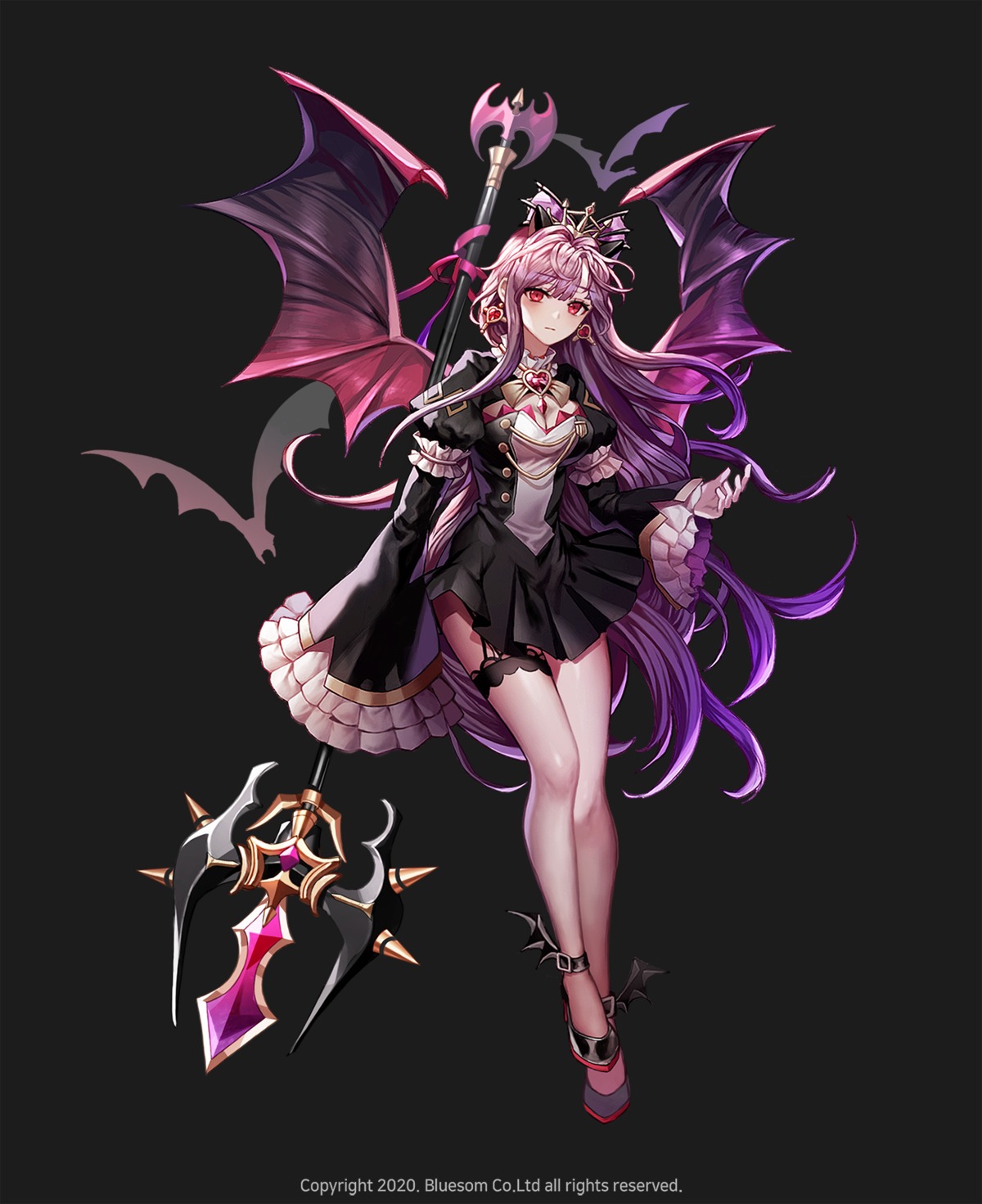 dress, lentain, skirt_lift, weapon, wings, yasei_shoujo