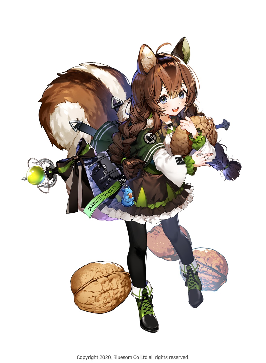 animal_ears, lentain, tail, weapon, yasei_shoujo