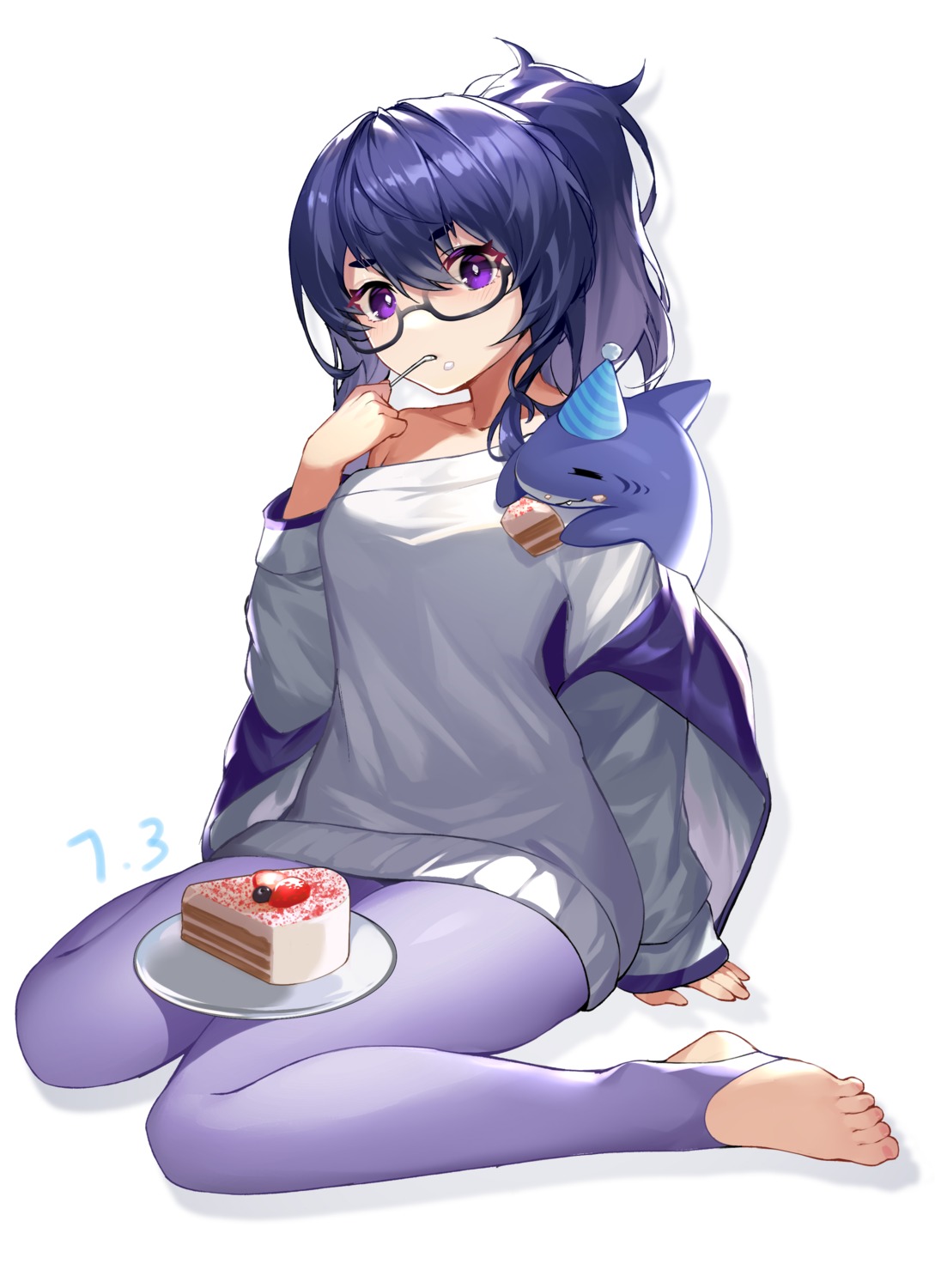 cream, megane, mo_ying_yu, no_bra