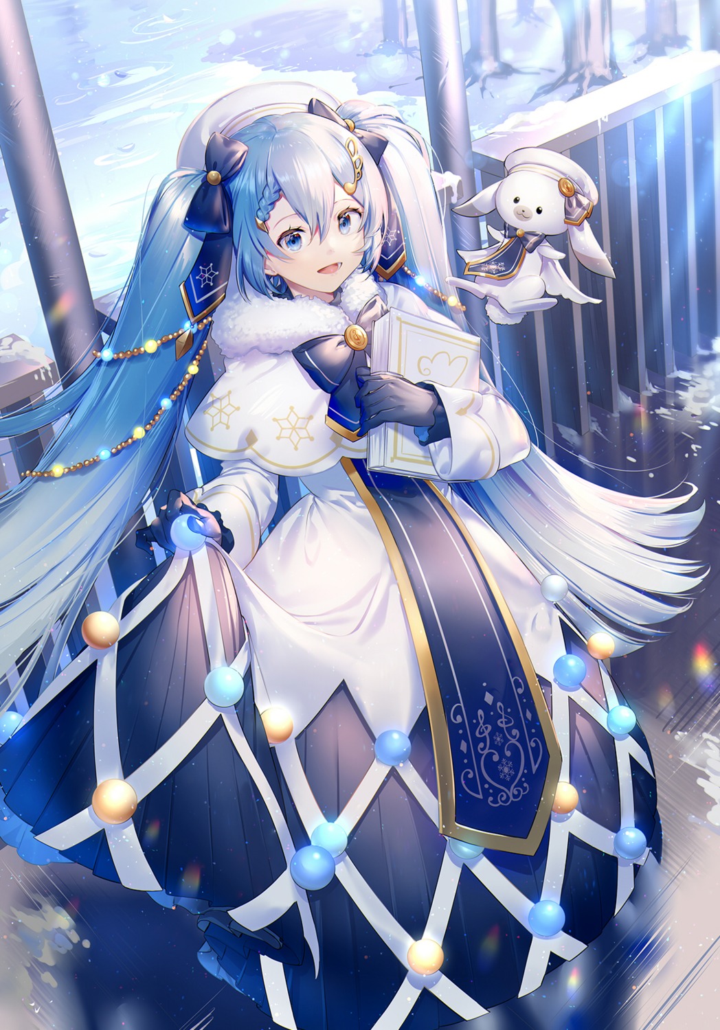 dress, hatsune_miku, phino, skirt_lift, vocaloid, yuki_miku