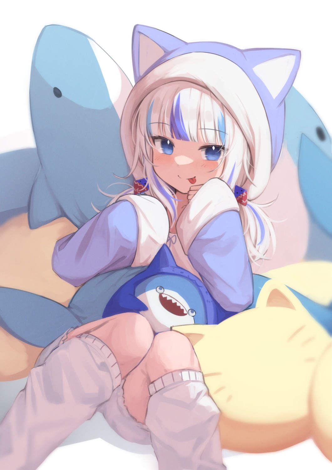 animal_ears, gawr_gura, hololive, hololive_english, klaius, nekomimi, pajama