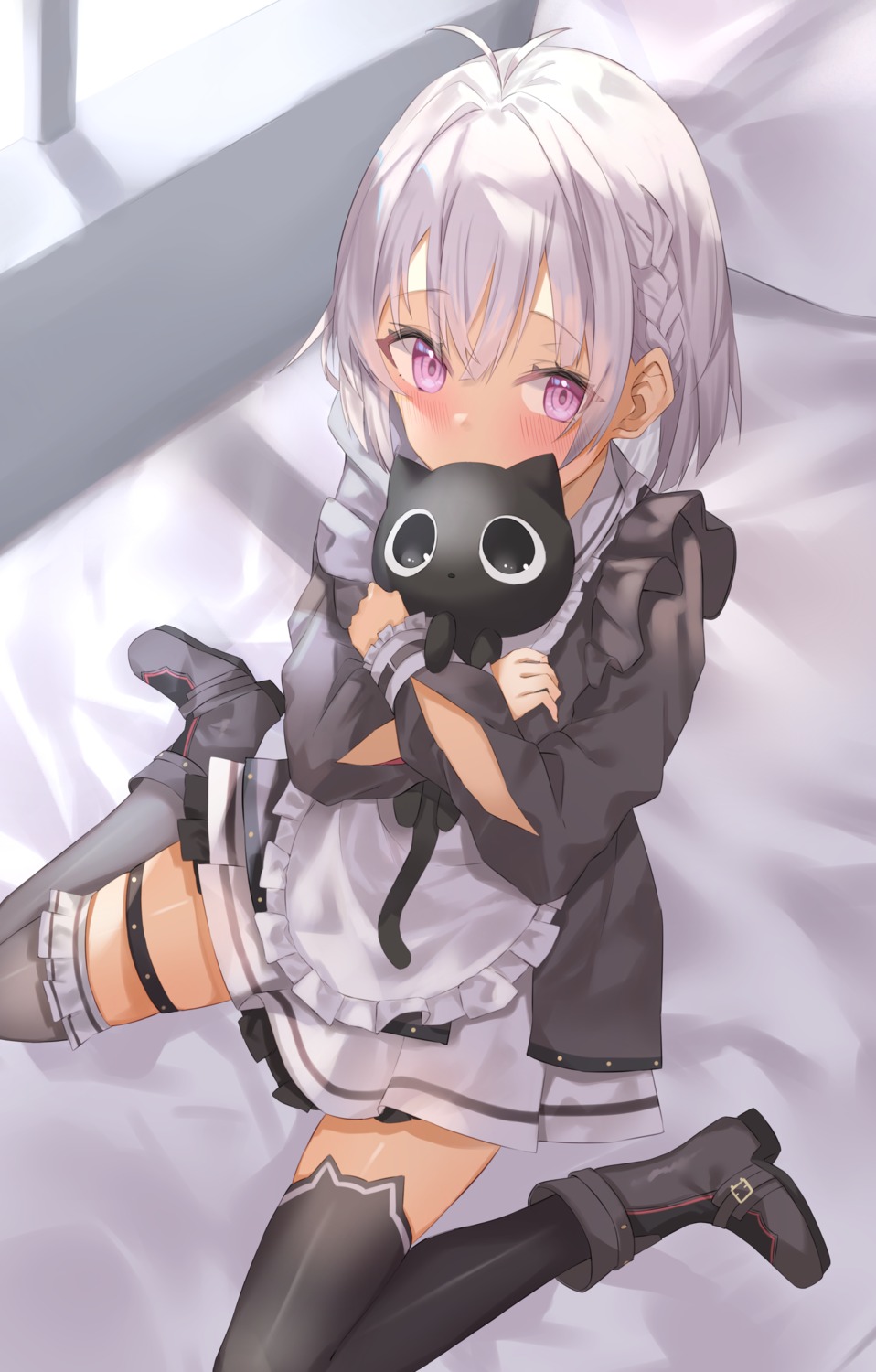 garter, maid, neko, nijisanji, sutei_(arece15), thighhighs