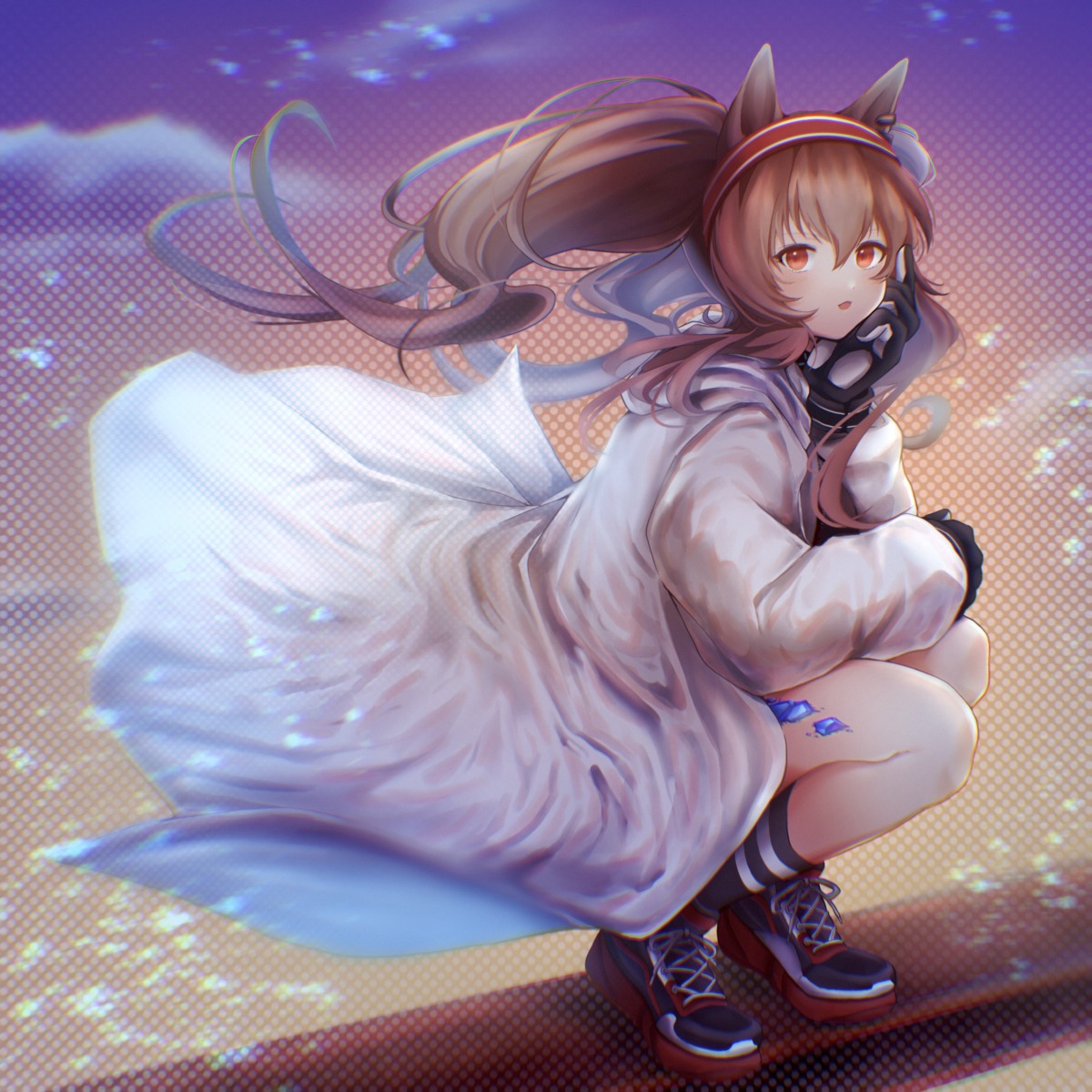 3_(sanyako1), angelina_(arknights), animal_ears, arknights