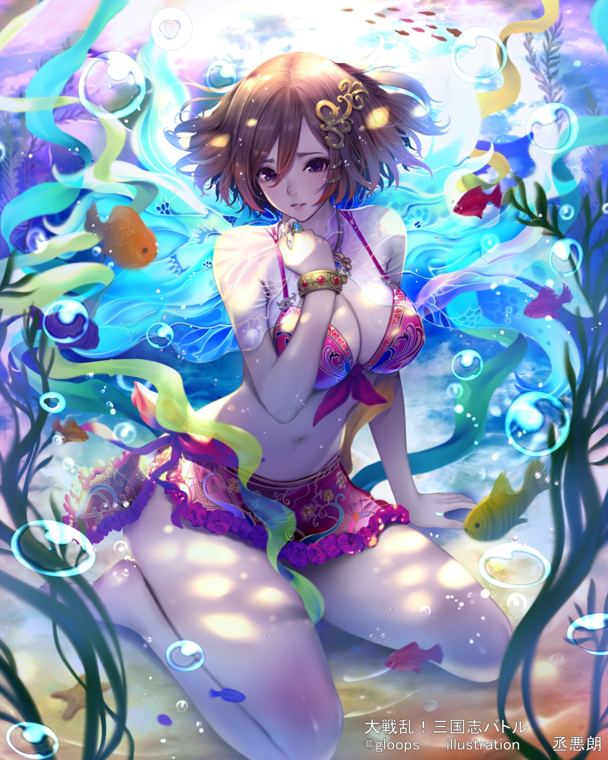 bikini, daisenran!!_sangokushi_battle, sukeaku_rou, swimsuits