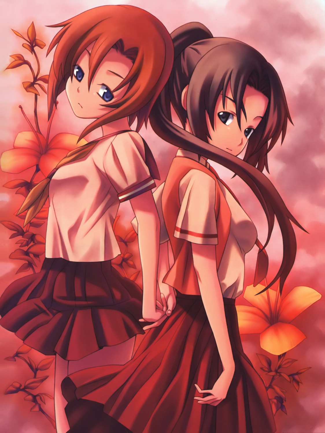 alchemist_(company), ekusa_takahito, higurashi_no_naku_koro_ni, ryuuguu_rena, seifuku, sonozaki_mion