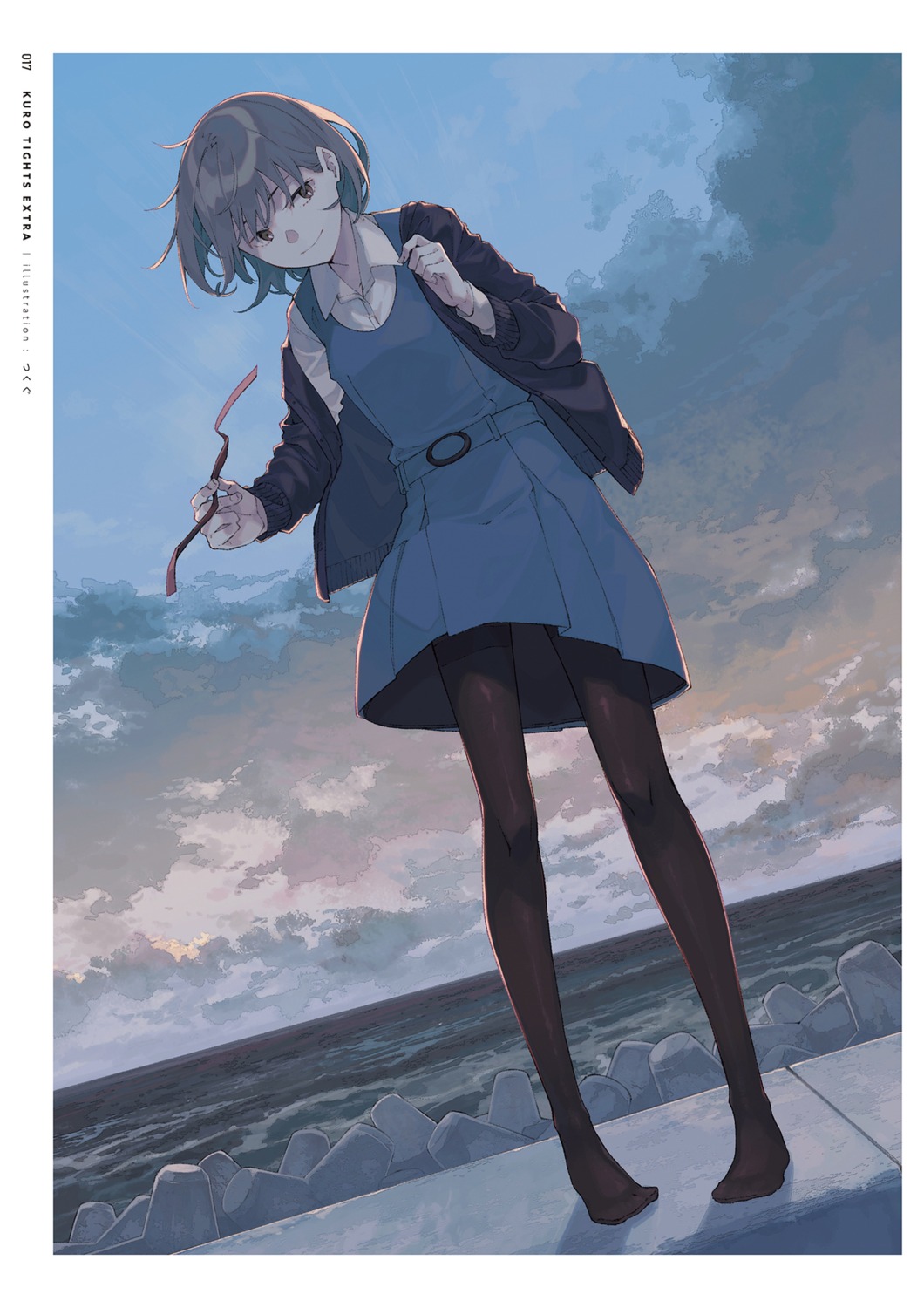 pantyhose, seifuku, sweater, thighhighs, tsukugu