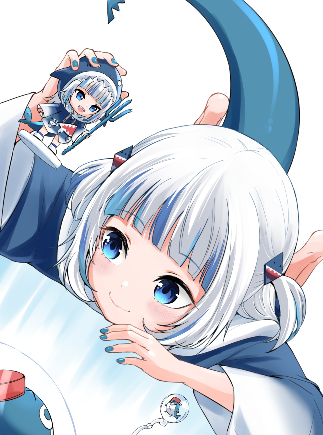 chibi, gawr_gura, hololive, hololive_english, tail, weapon, yuu201023