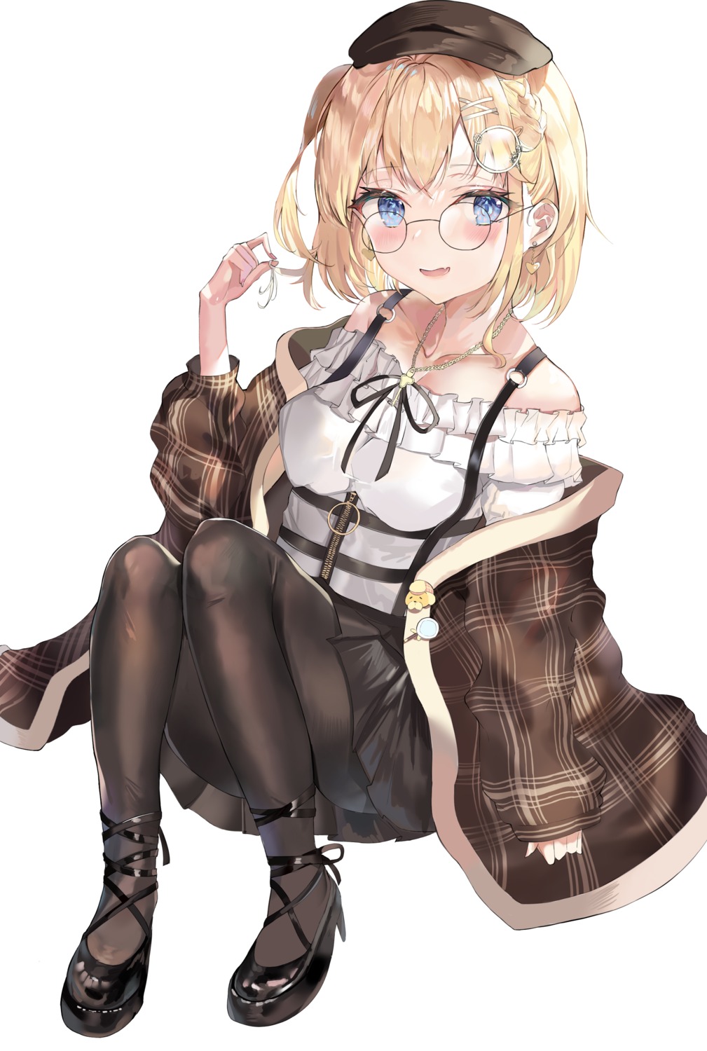 harune_rane, hololive, hololive_english, megane, pantyhose, skirt_lift, watson_amelia