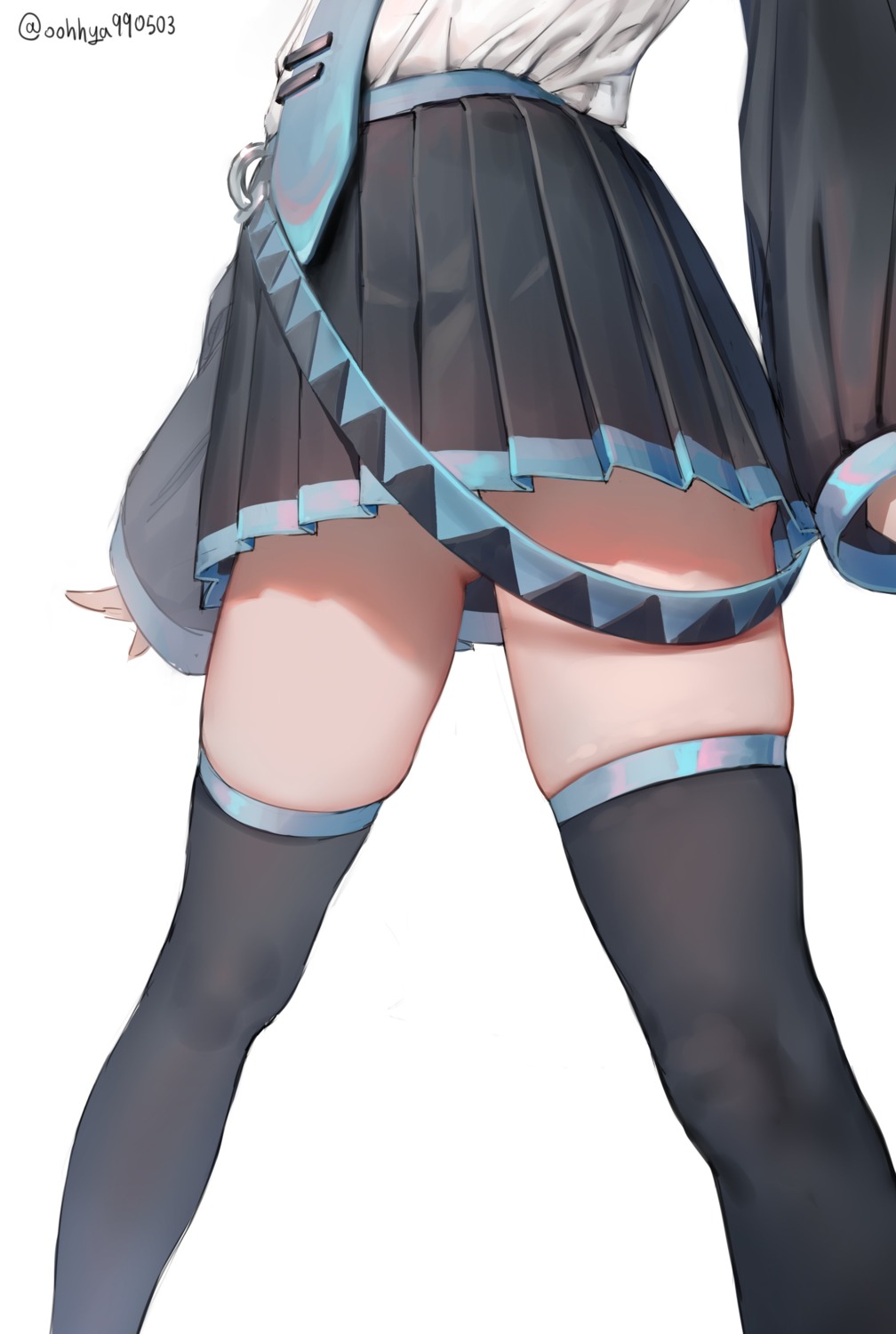hatsune_miku, oohhya, thighhighs, vocaloid, watermark