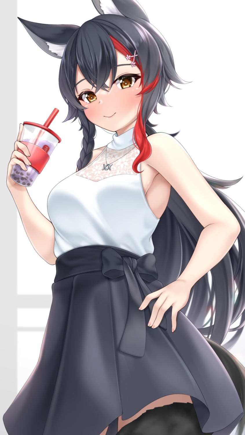 animal_ears, hololive, hololive_gamers, lomocya, ookami_mio, tail