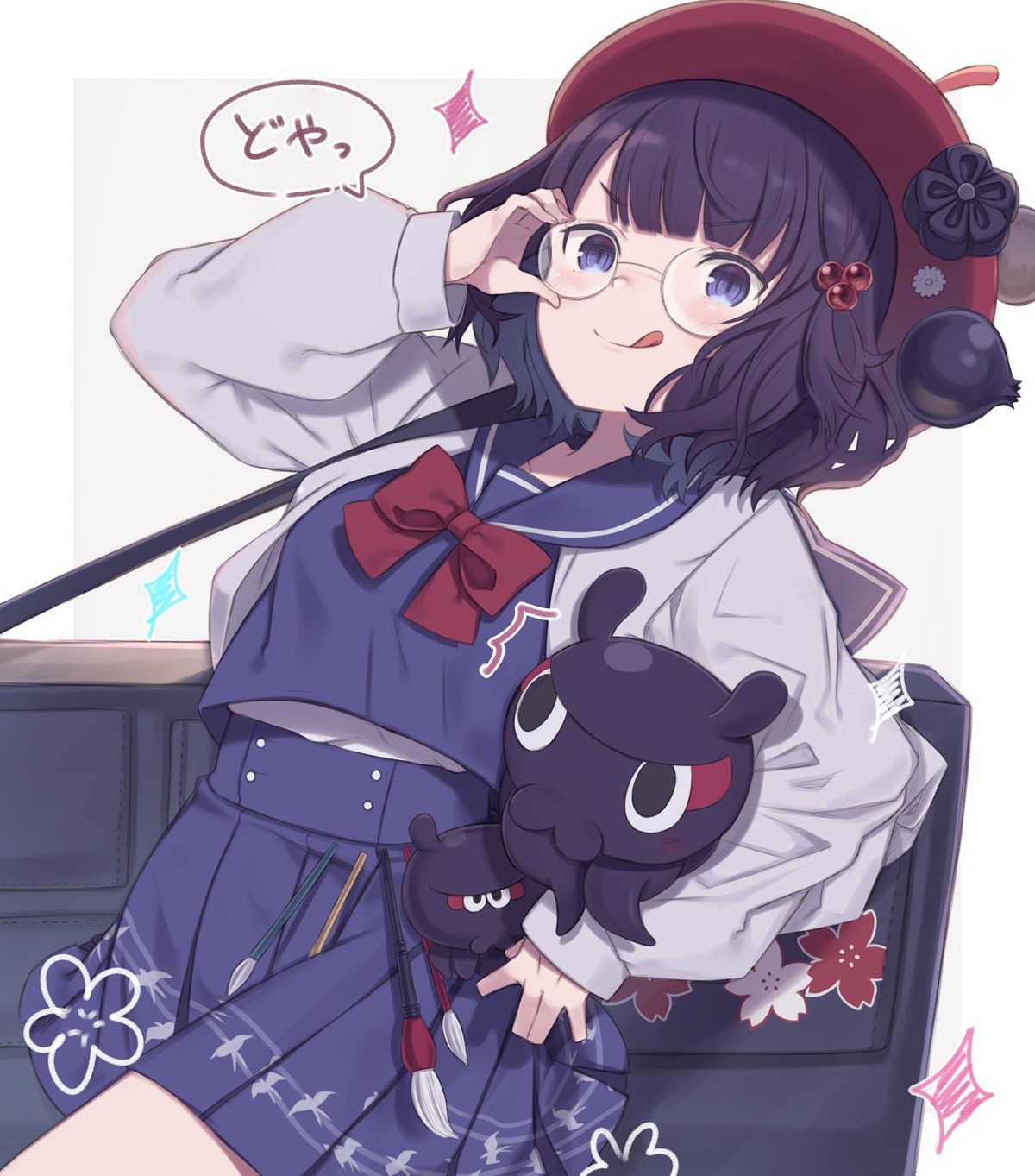 fate/grand_order, katsushika_hokusai_(fate), megane, seifuku, tota