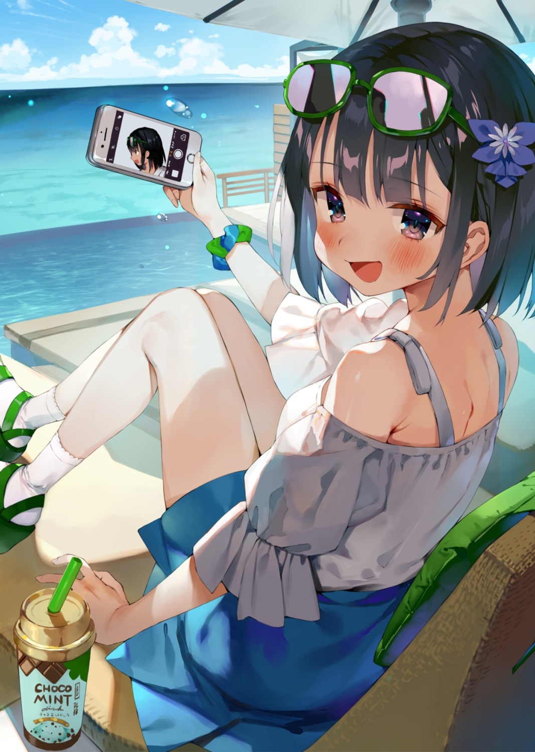 duplicate, gaou, megane, okada_ayaka, skirt_lift