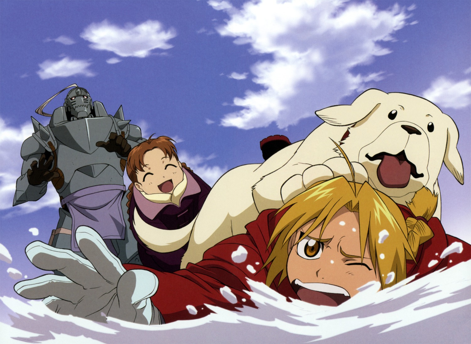 alexander_(fma), alphonse_elric, edward_elric, fullmetal_alchemist, inadome_kazumi, nina_tucker, screening