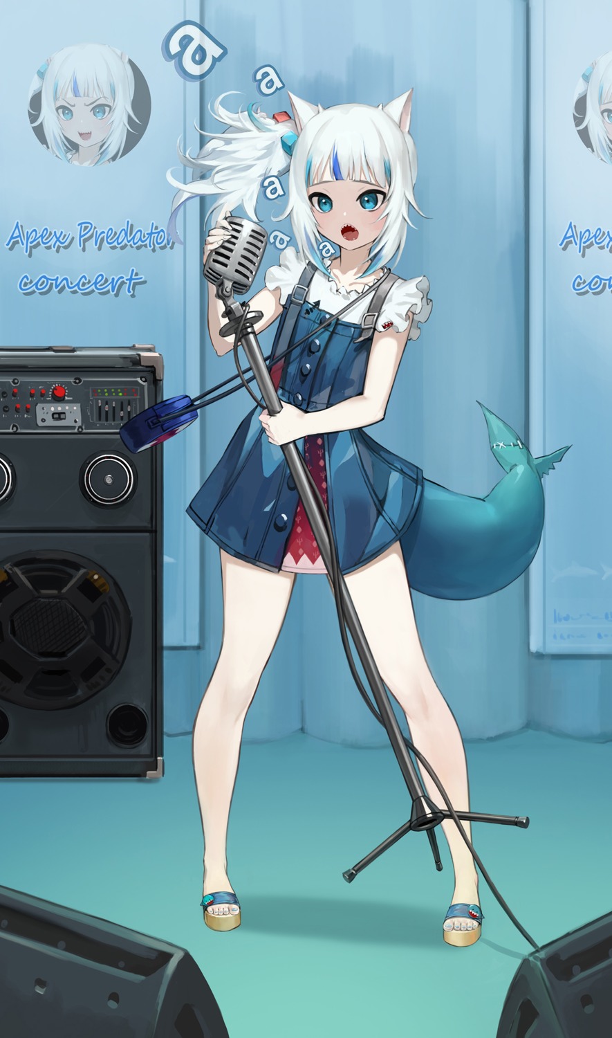 animal_ears, chronodash, gawr_gura, hololive, hololive_english, nekomimi, tail