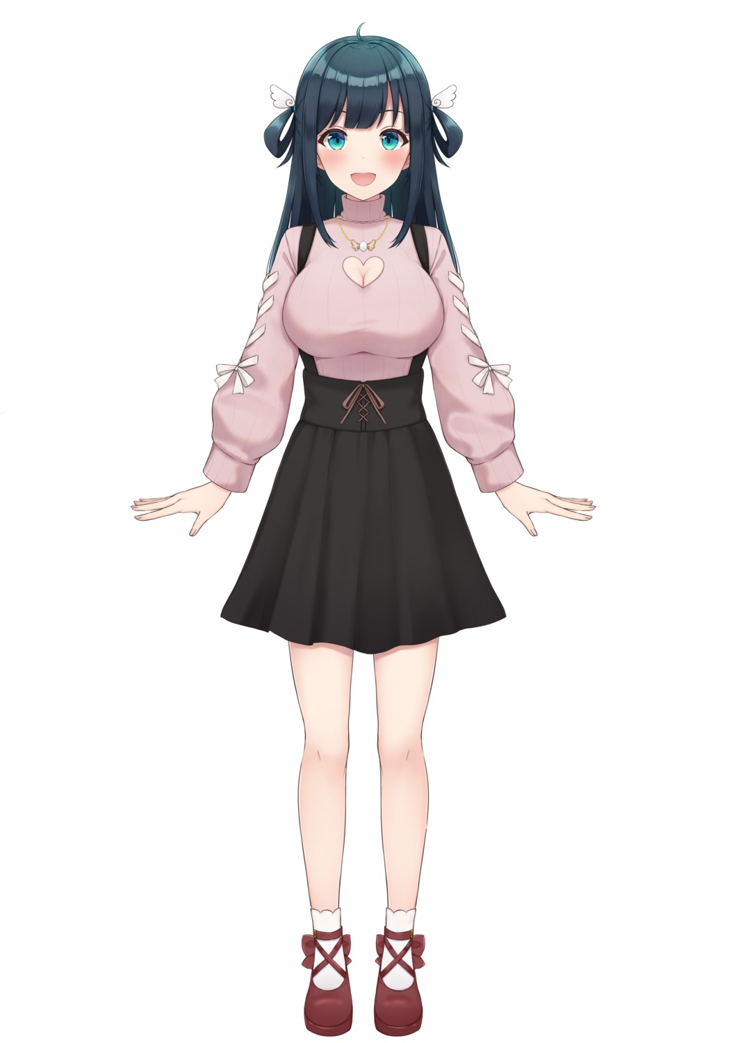 amano_nene_(vtuber), cleavage, indie_virtual_youtuber, sweater, yukiunag1