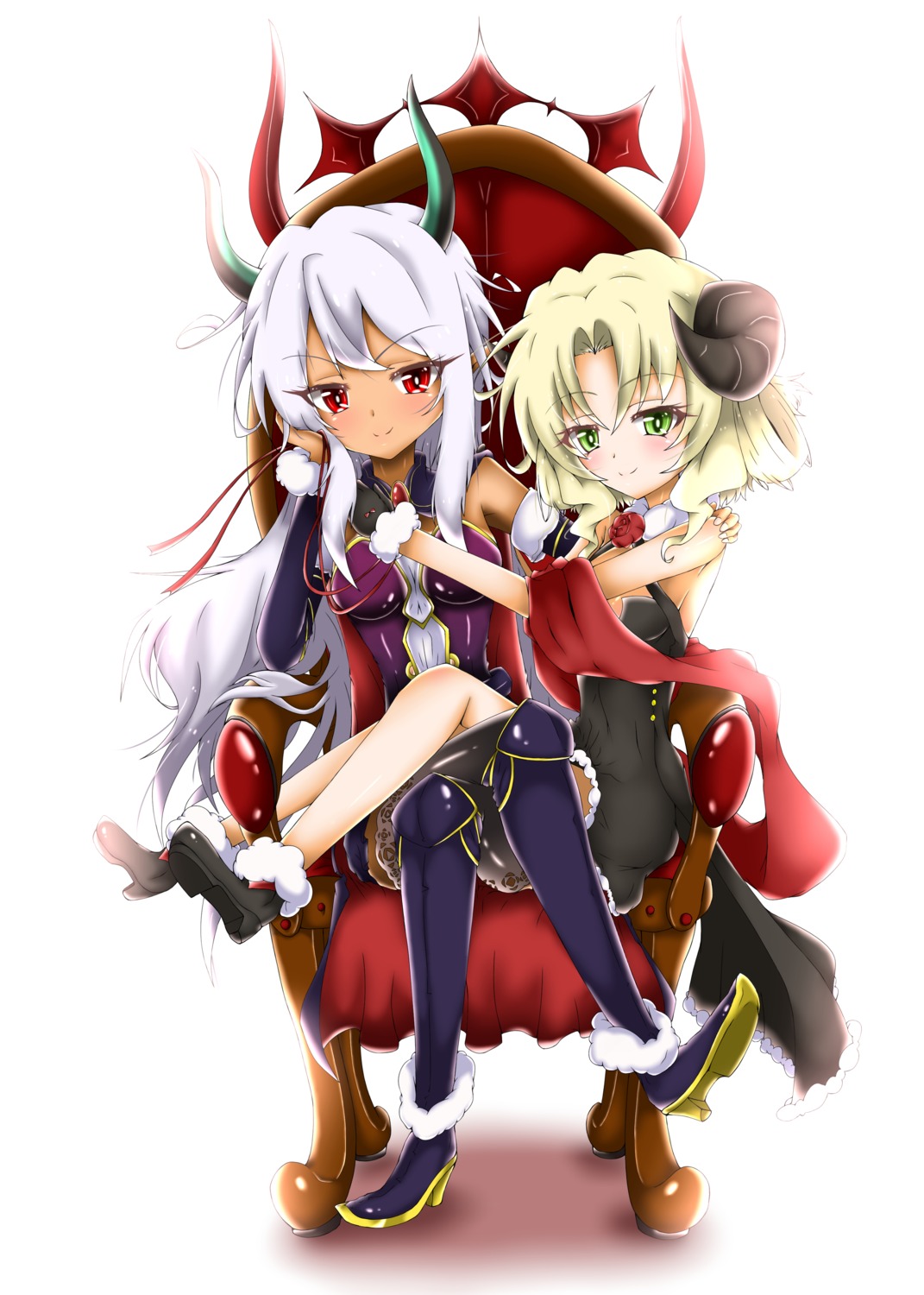 beelzebub_(slime_300), heels, horns, pointy_ears, provat_pecora_allieres, slime_taoshite_300-nen_shiranai_uchi_ni_level_max_ni_nattemashita, tagme, thighhighs