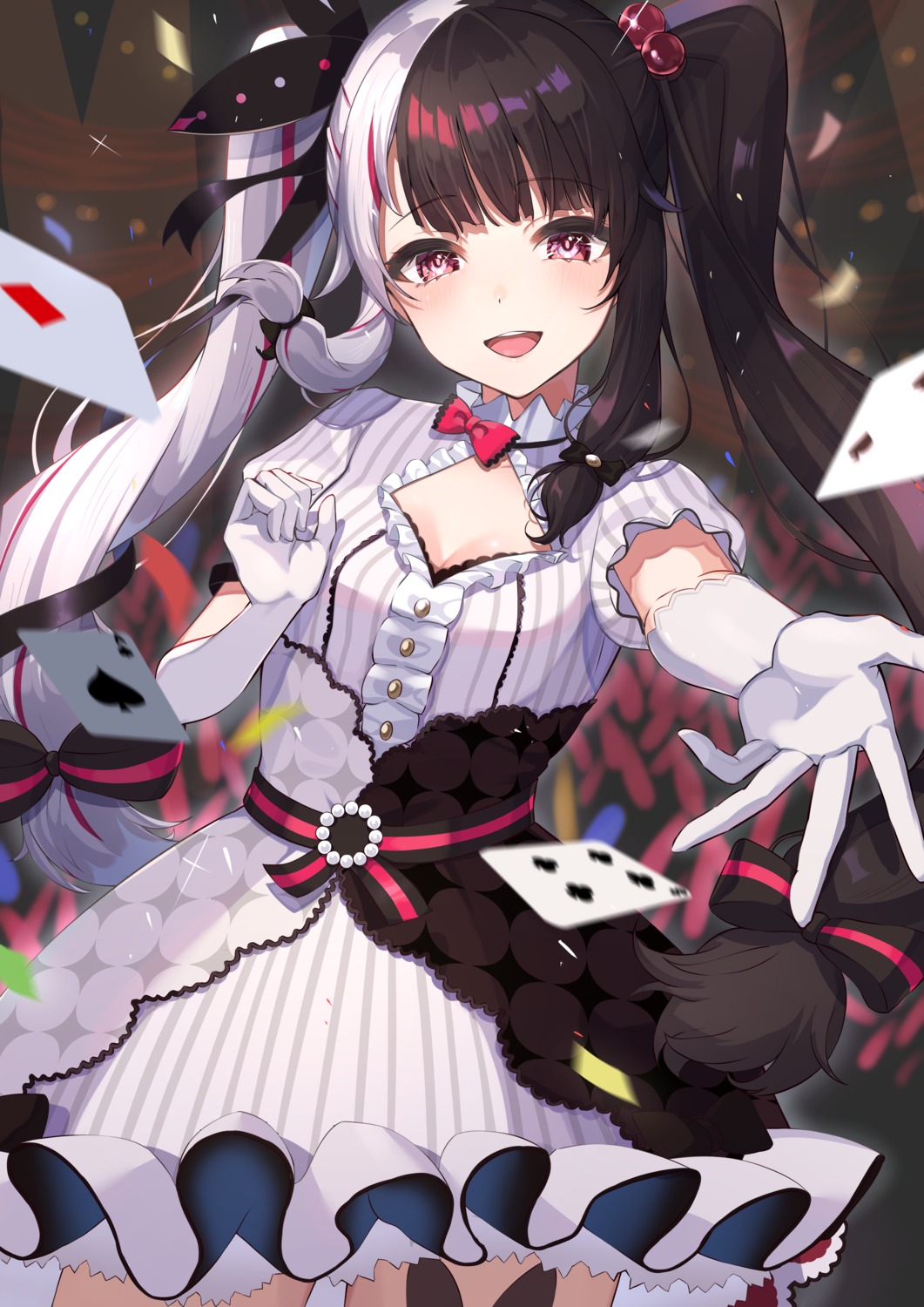 cleavage, dress, nijisanji, ringopan, yorumi_rena
