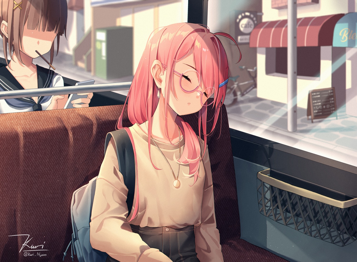 kuri_(animejpholic), megane, seifuku