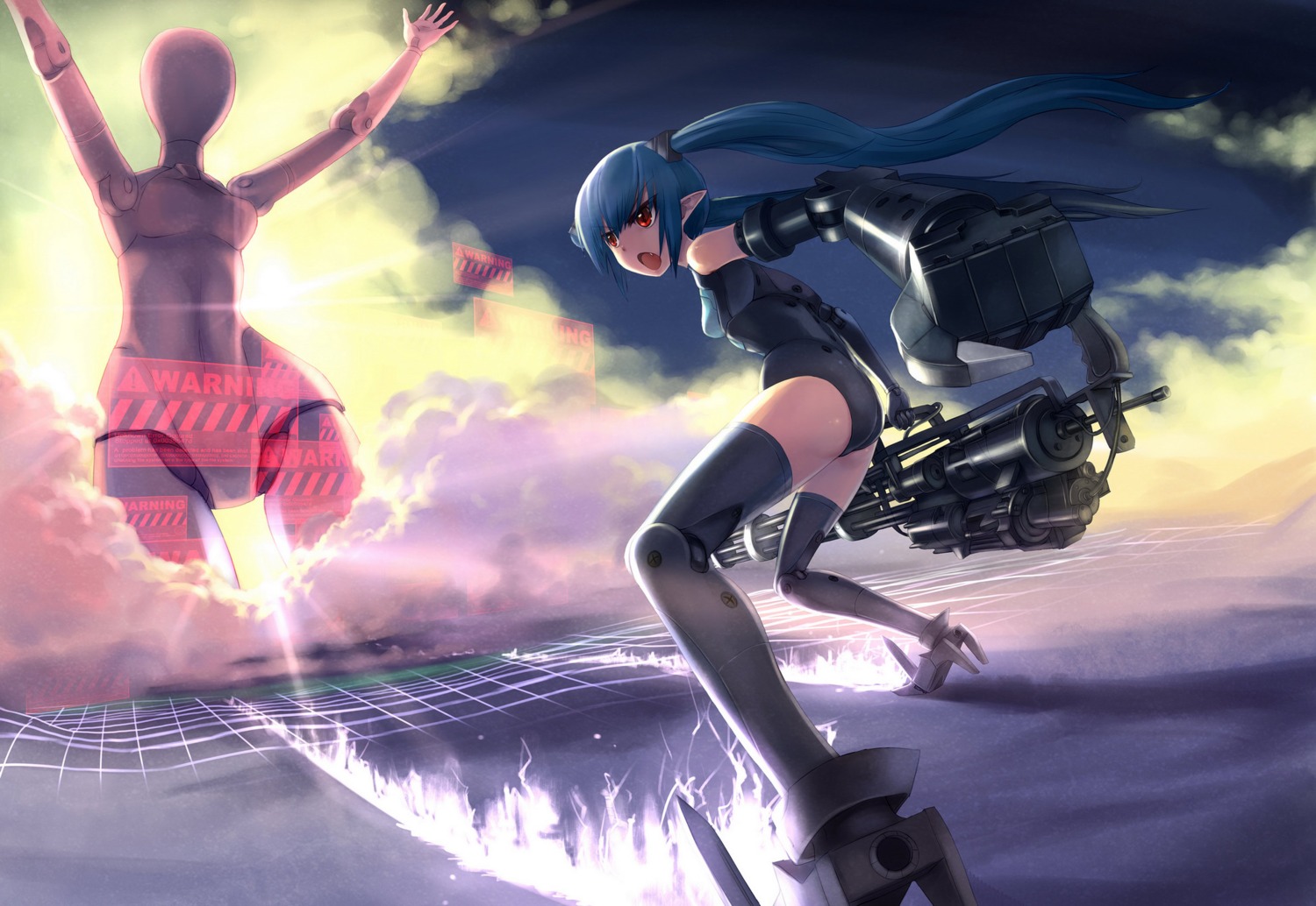 busou_shinki, elf, gun, observerz, pointy_ears, strarf