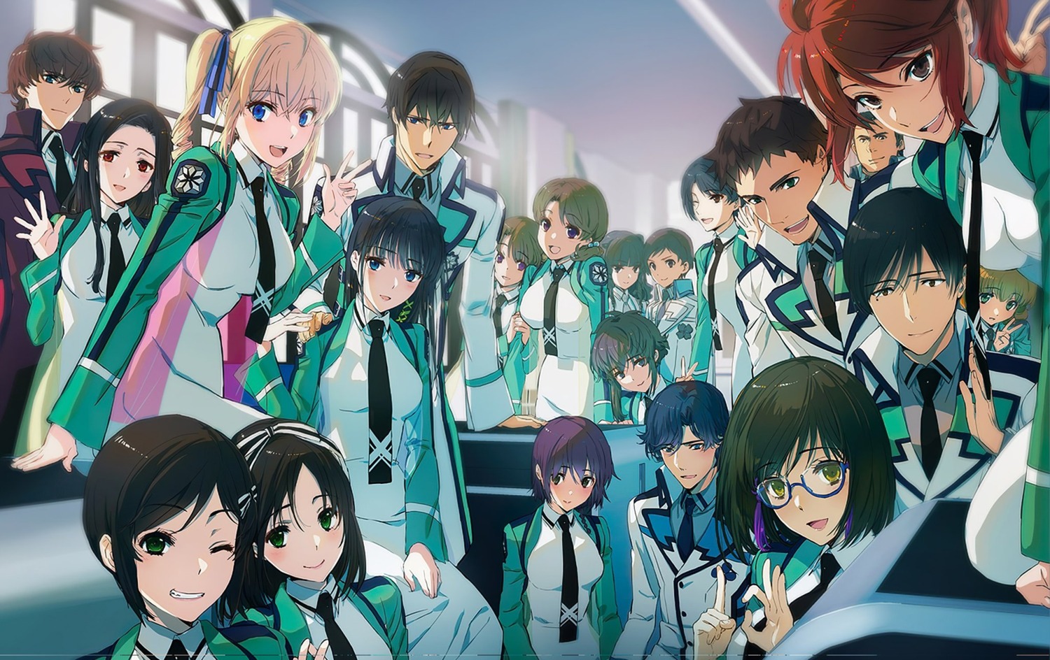 angelina_kudou_shields, chiba_erika, ichijou_masaki, ishida_kana, juumonji_katsuto, kitayama_shizuku, kudou_minoru, kuroba_ayako, kuroba_fumiya, mahouka_koukou_no_rettousei, megane, mitsui_honoka, nakajou_azusa, pixie_(mahouka), saegusa_izumi, saegusa_kasumi, saegusa_mayumi, saijou_leonhart, sakurai_minami, seifuku, shiba_miyuki, shiba_tatsuya, shibata_mizuki, watanabe_mari, yoshida_mikihiko