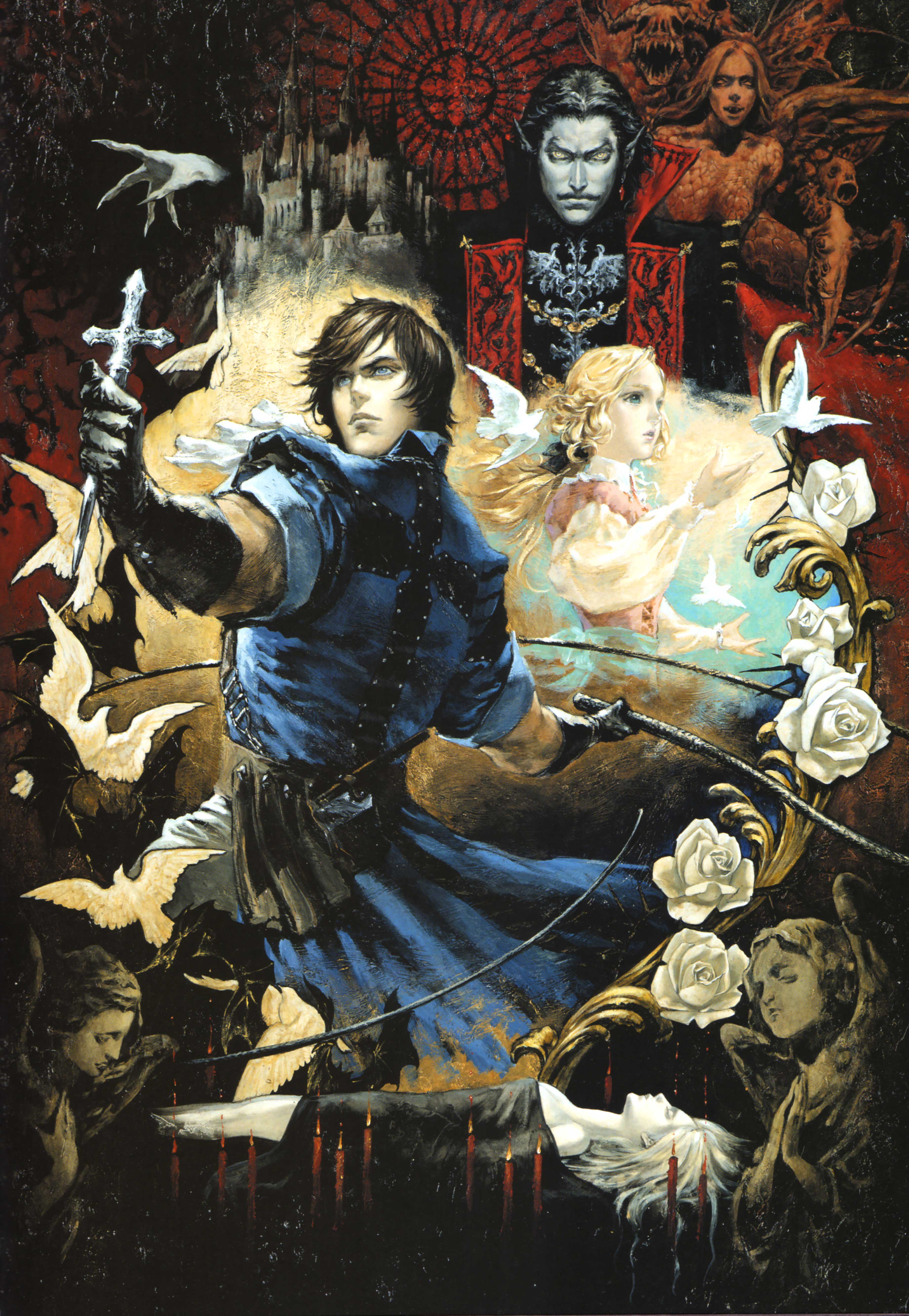 castlevania, castlevania:_the_dracula_x_chronicles, devil, dracula, kojima_ayami, konami, maria_renard, pointy_ears