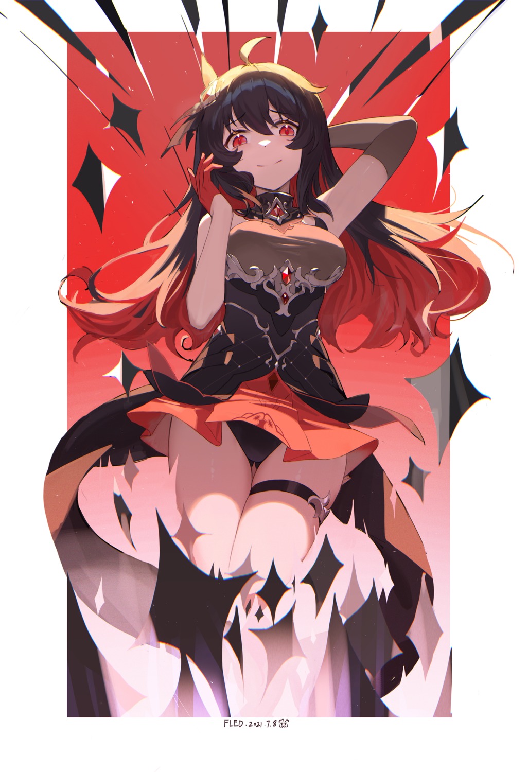 benghuai_xueyuan, fled, garter, honkai_impact, pantsu, skirt_lift