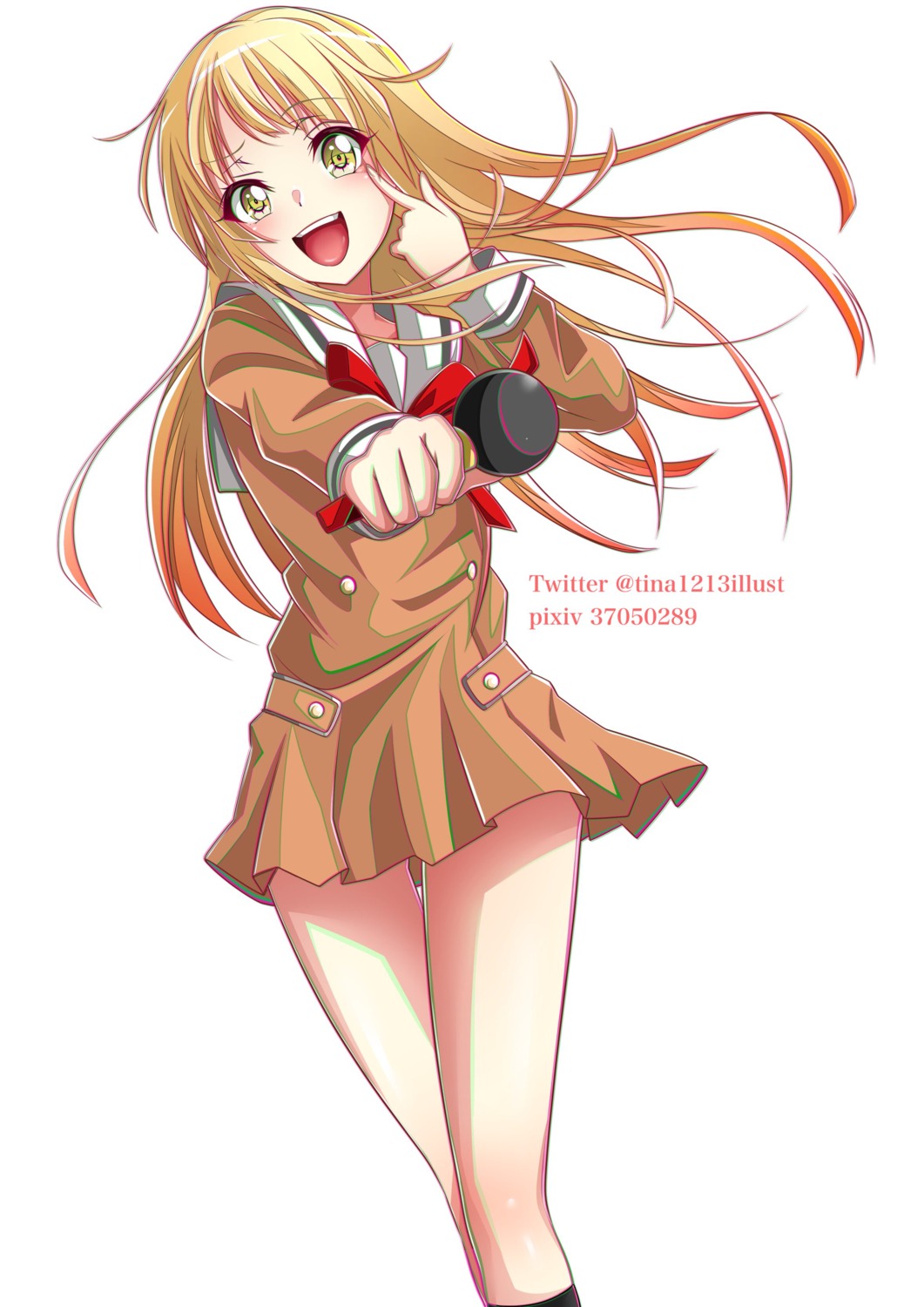 bang_dream!, seifuku, tina_(pixiv37050289), tsurumaki_kokoro
