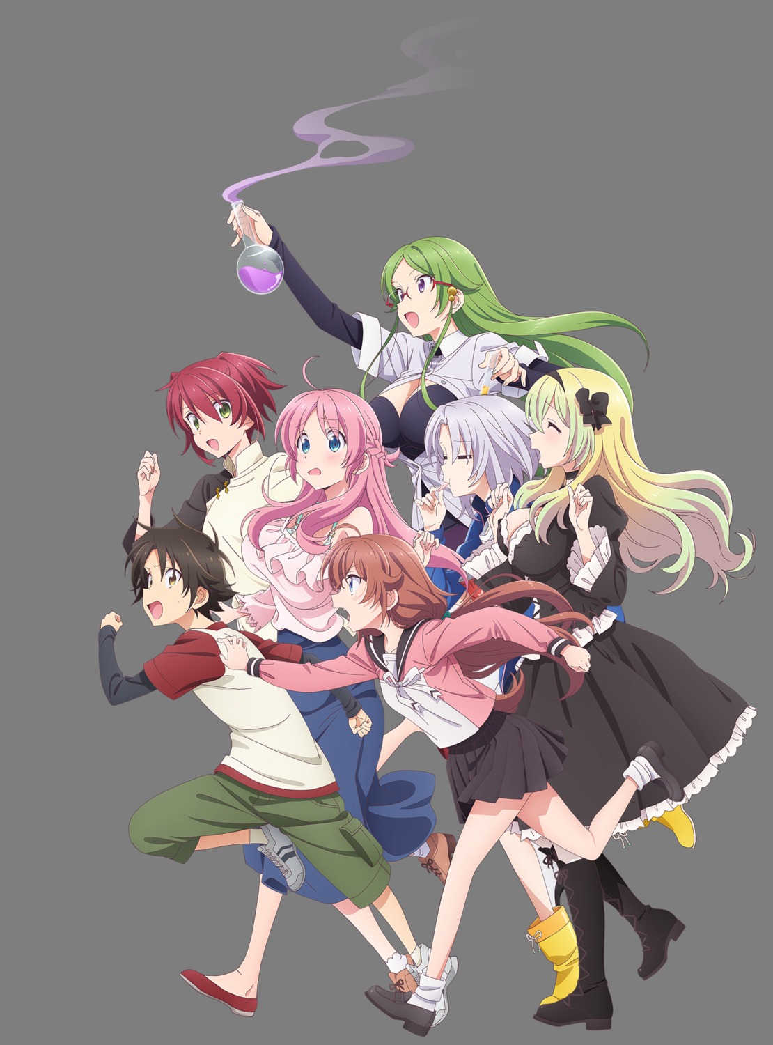 cleavage, dress, frey_(megami-ryou), hozumi_serene, kouroya_sutea, megami-ryou_no_ryoubo-kun, megane, nagumo_takashi