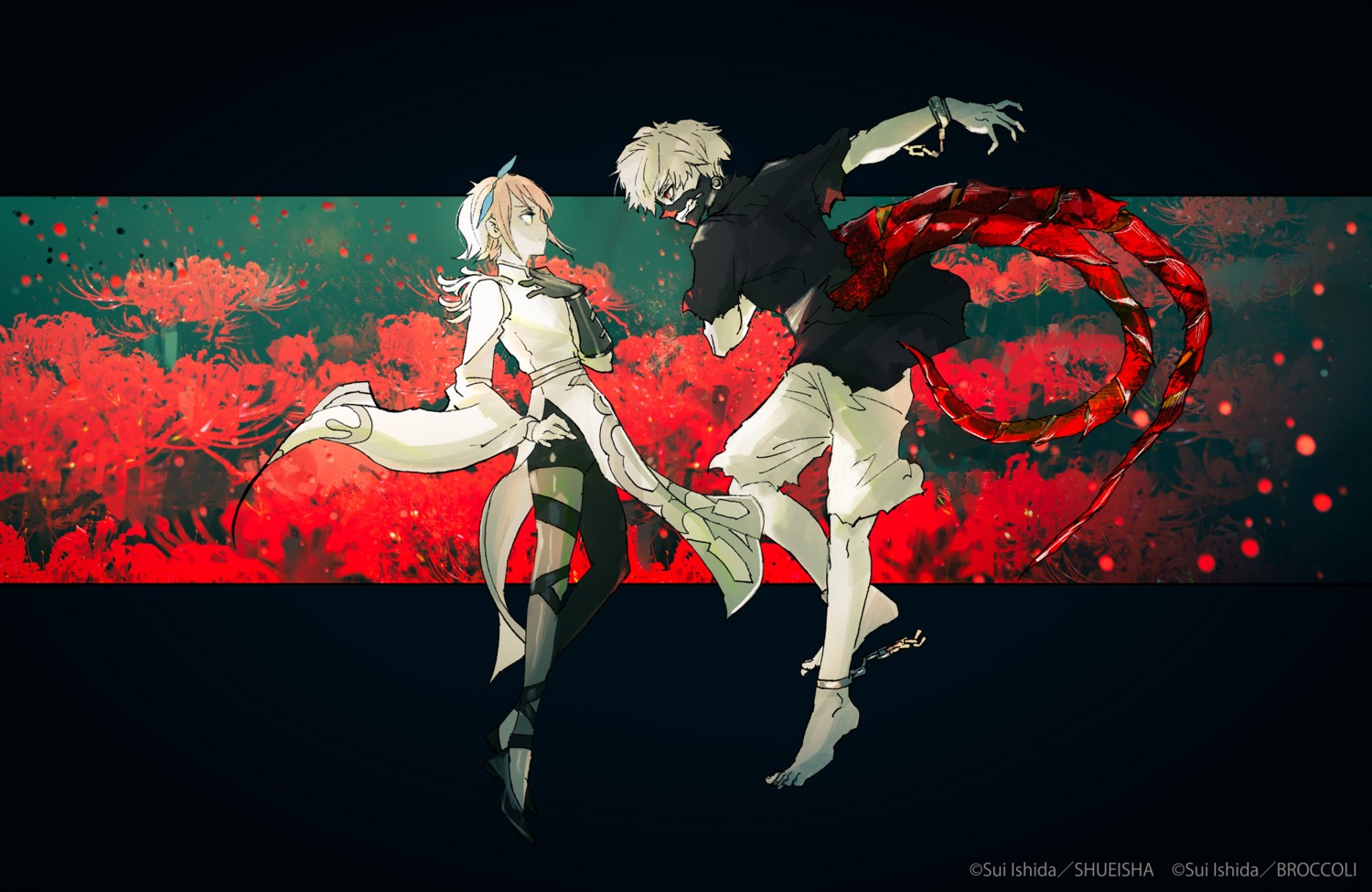 ishida_sui, pantyhose, skirt_lift, tokyo_ghoul