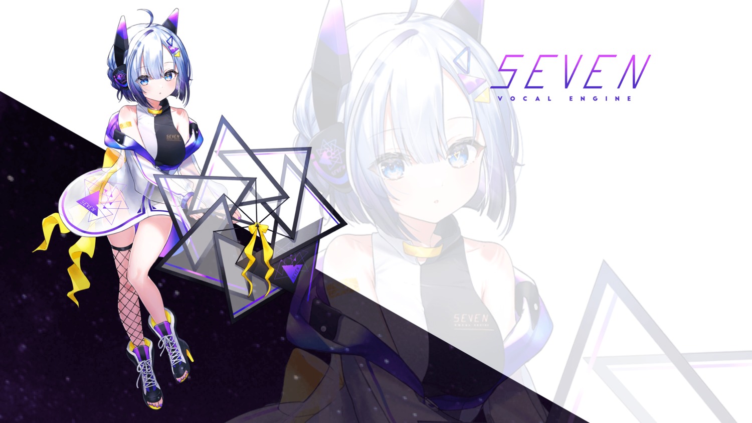 fishnets, heels, nekoyashiki_pushio, neutrino, no.7, see_through, skirt_lift, tattoo, thighhighs