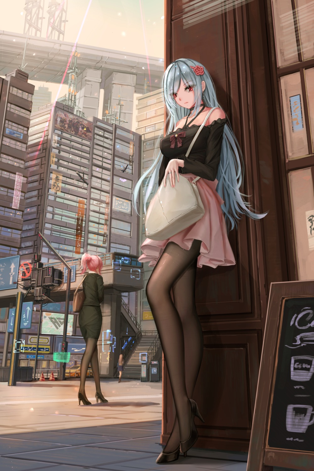 business_suit, heels, pantyhose, yuzuriha