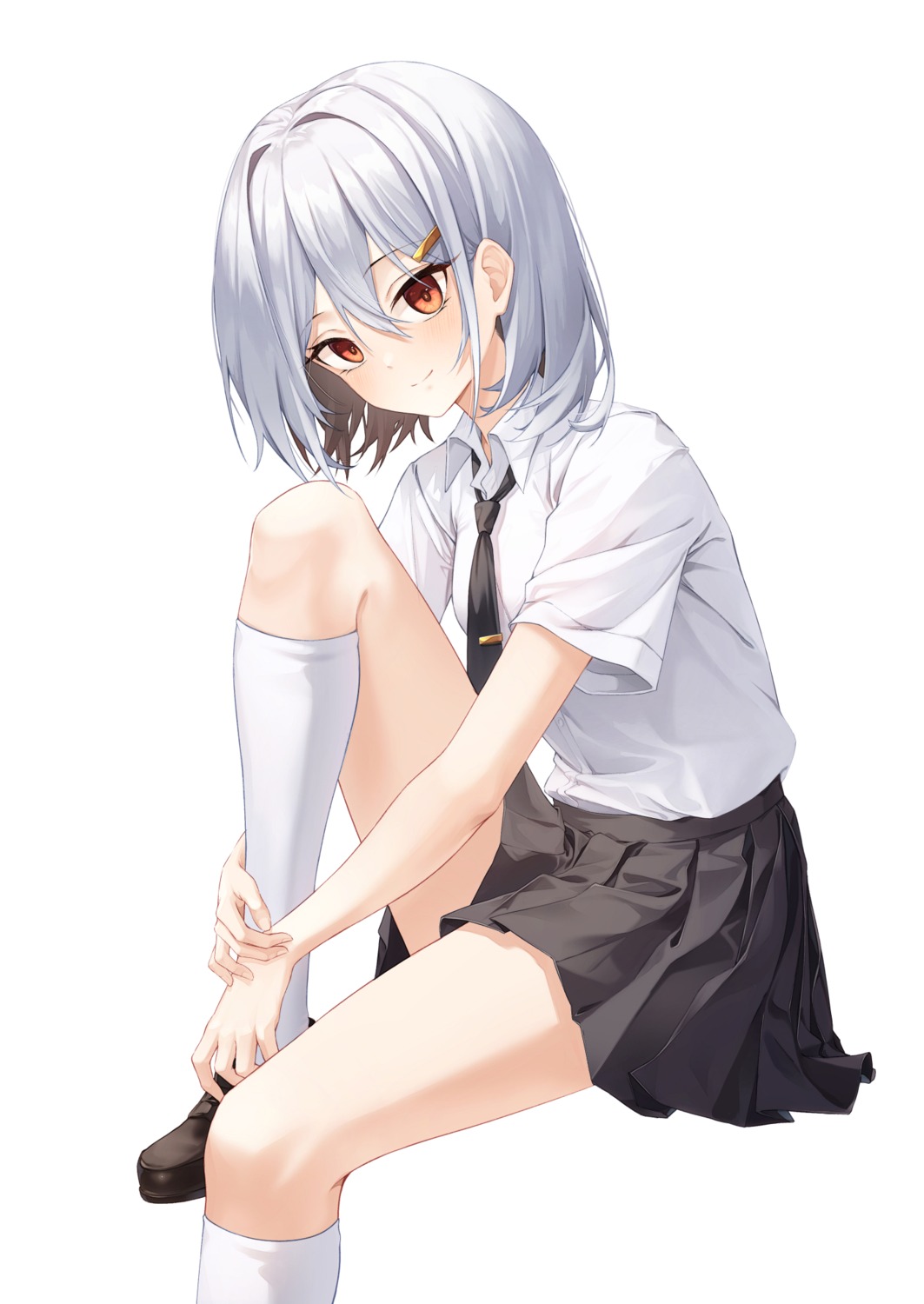 mame_(hyeon5117), seifuku, skirt_lift