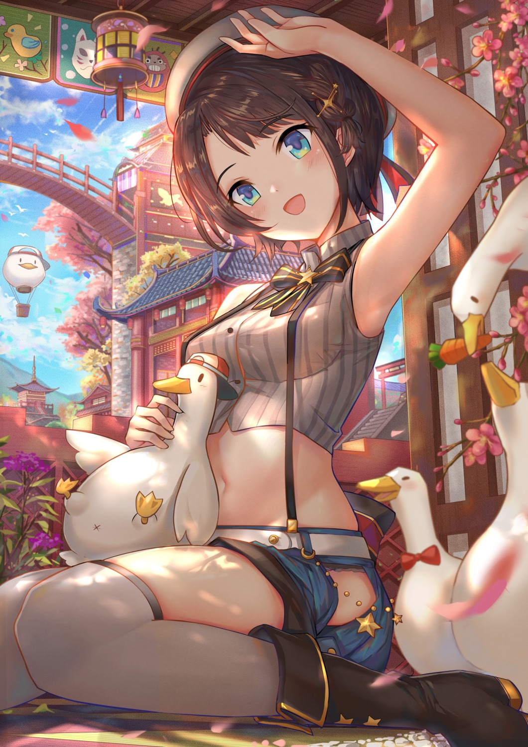 hololive, oozora_subaru, thighhighs, yougen_kitsune