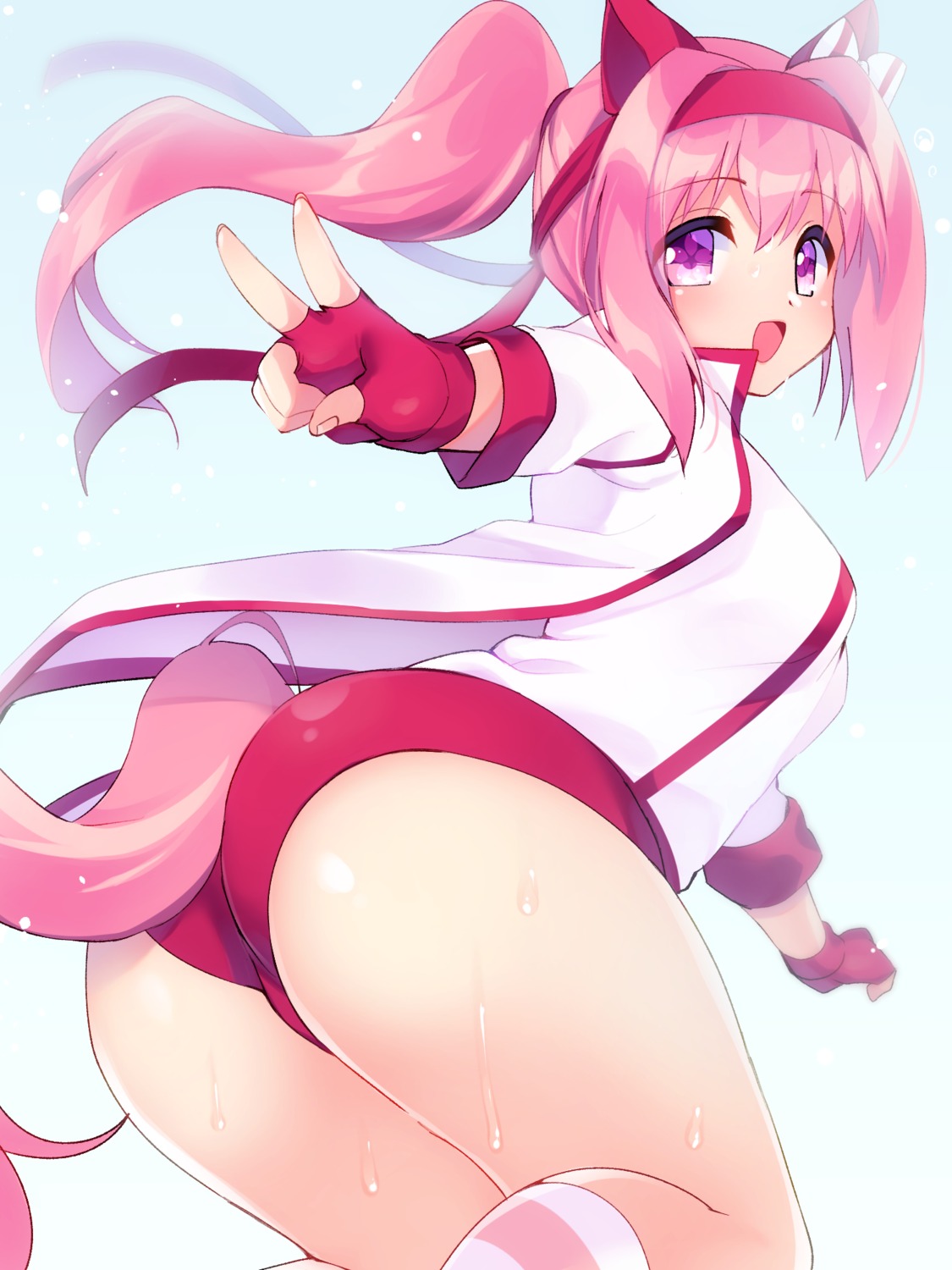 animal_ears, ass, buruma, gym_uniform, haru_urara_(umamusume), tagme, tail, uma_musume_pretty_derby