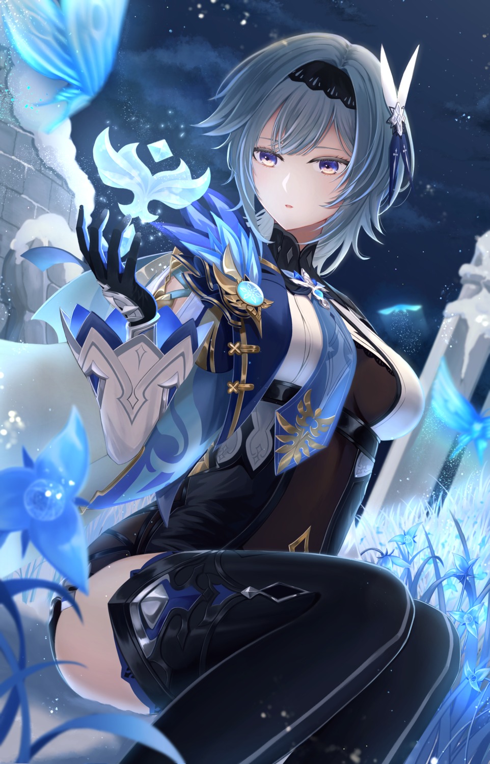 eula, genshin_impact, leotard, thighhighs, tobi_(pixiv41237754)