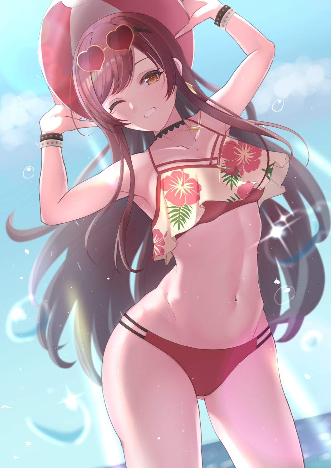 bikini, marishiten_(mar1sh110), megane, oosaki_amana, swimsuits, the_idolm@ster, the_idolm@ster_shiny_colors