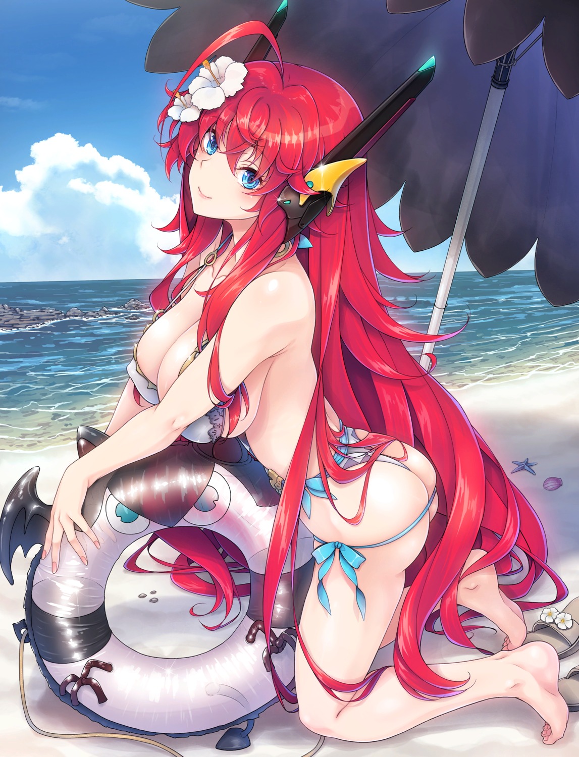 ass, bikini, fantasia_re:build, feet, highschool_dxd, miyama-zero, rias_gremory, swimsuits