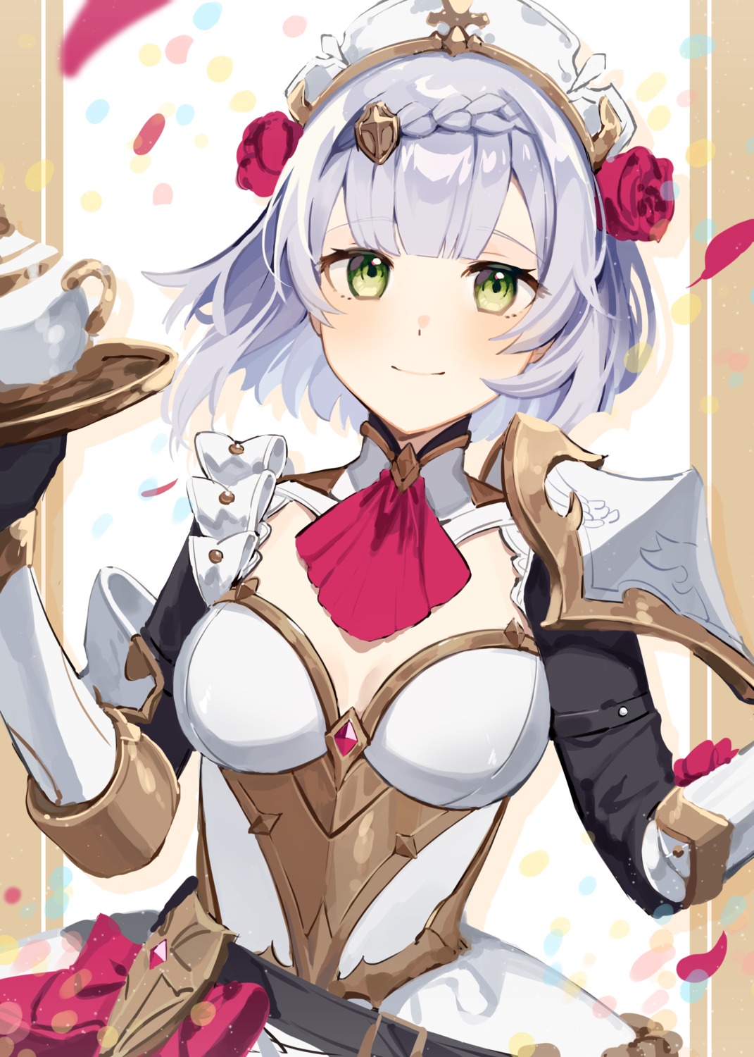 armor, cleavage, genshin_impact, maid, noelle_(genshin_impact), sumeshiruko