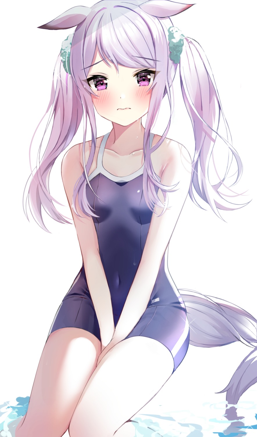 animal_ears, mejiro_mcqueen_(umamusume), rei_(ilust9999), school_swimsuit, swimsuits, tail, uma_musume_pretty_derby, wet