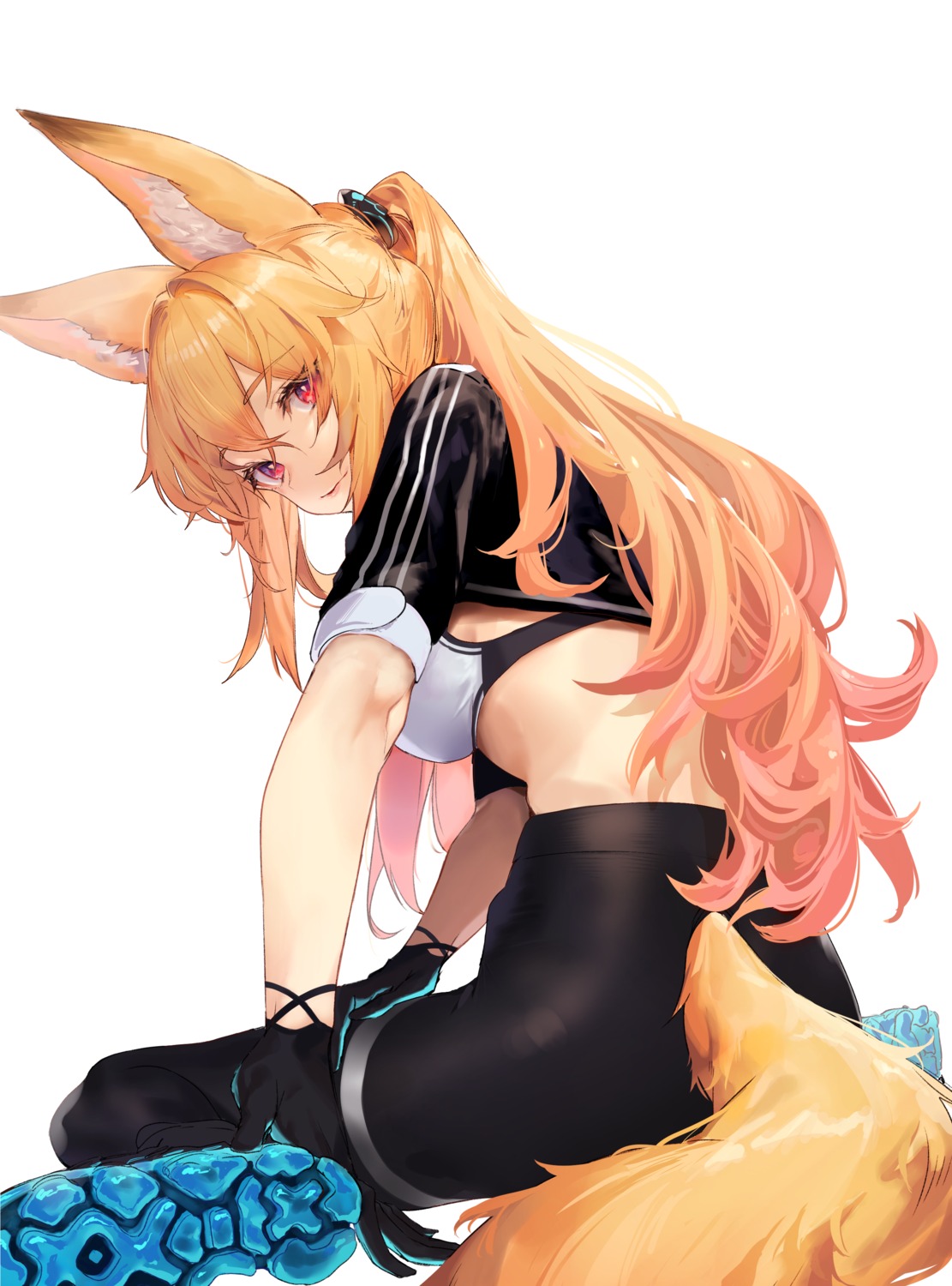 animal_ears, bra, dungeon_fighter, ellin_meiji, garter, k_pring, kitsune, tail