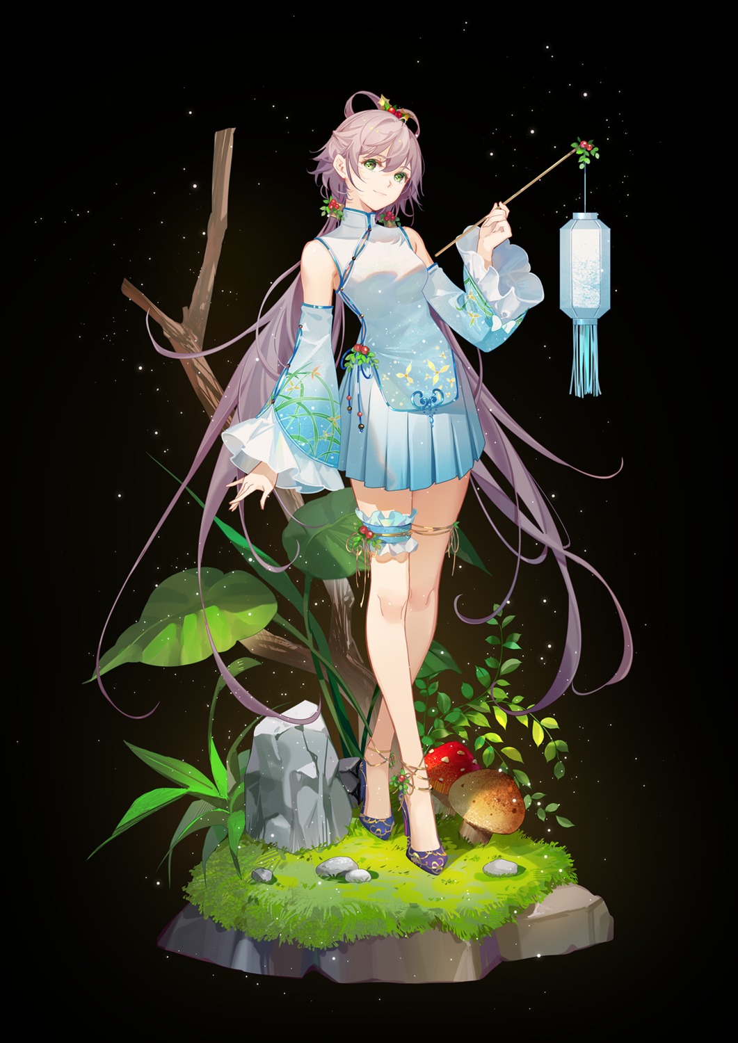 asian_clothes, garter, heels, luo_tianyi, tidsean, vocaloid