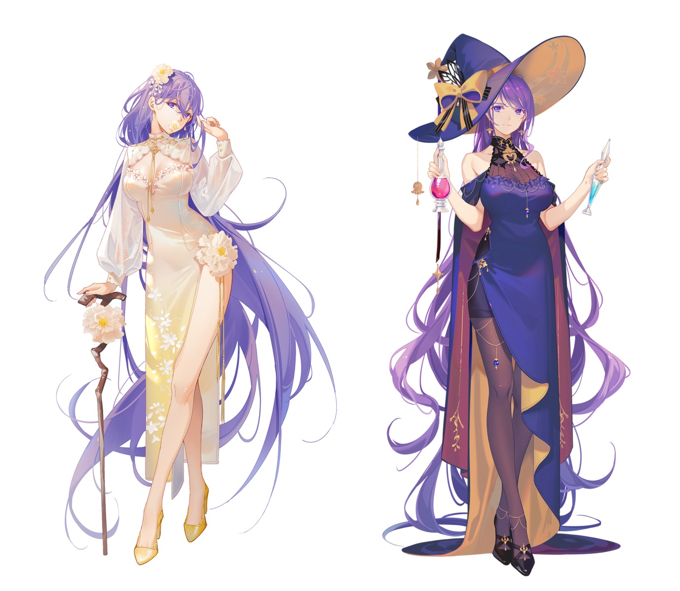 chinadress, cleavage, heels, luo_tianyi, pantyhose, tidsean, vocaloid, witch