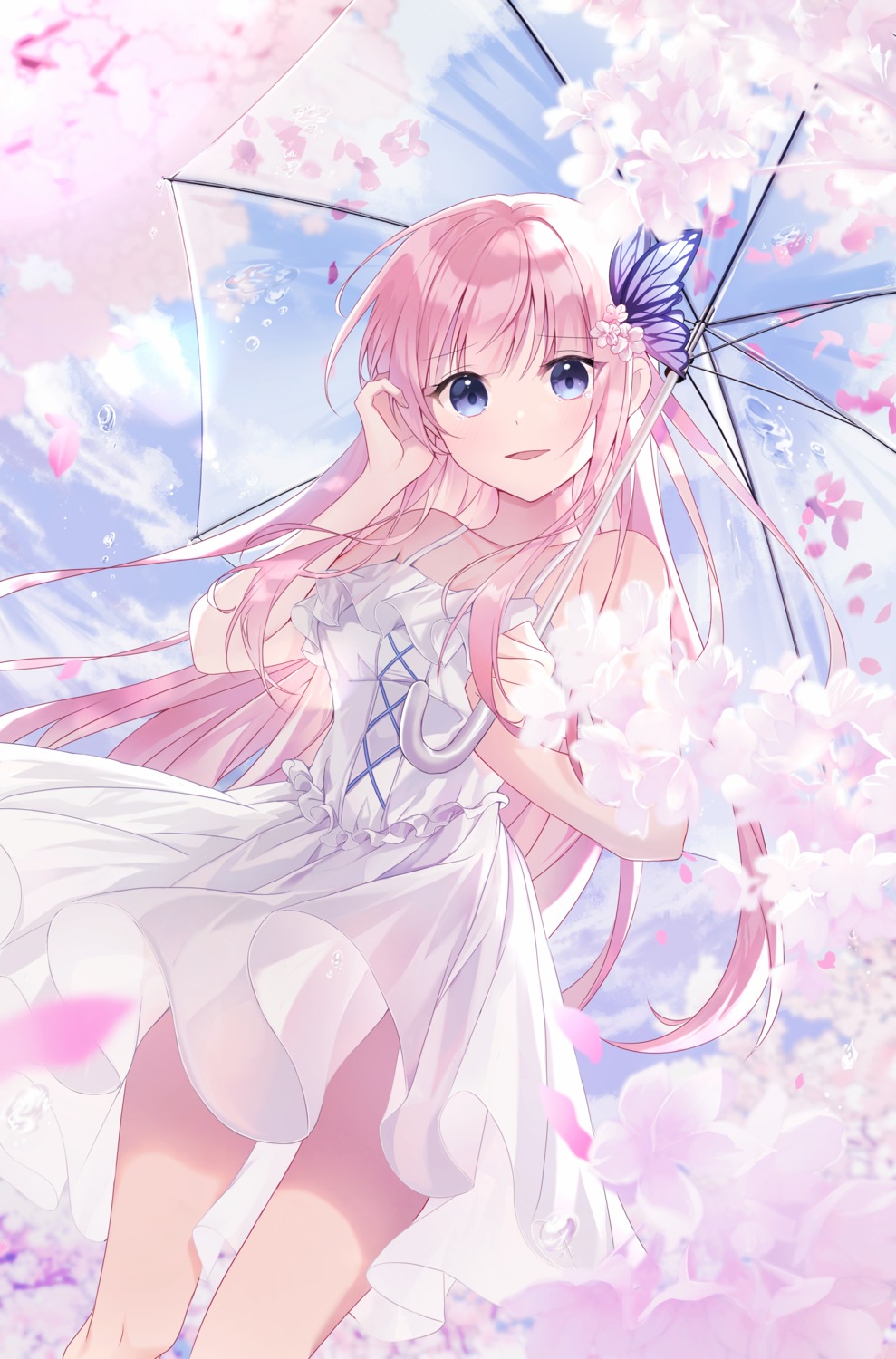 dress, see_through, seno_(senohime), skirt_lift, umbrella
